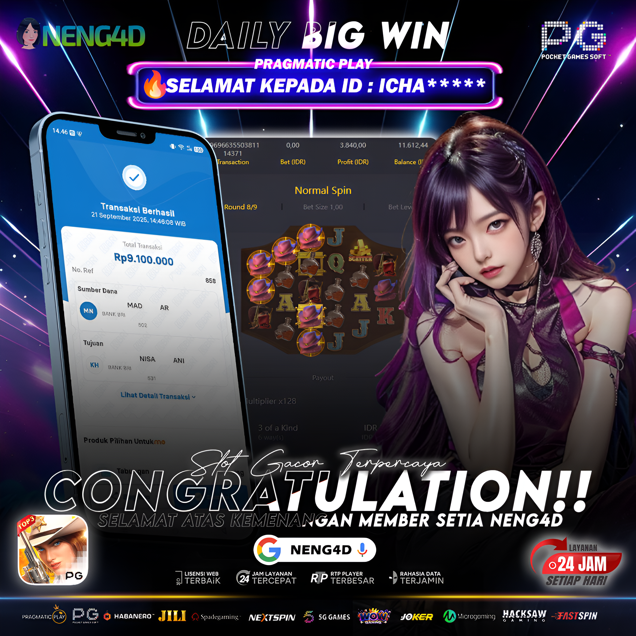 PG SOFT - JACKPOT SLOT WILD BOUNTY SHOWDOWN Rp.9.100.000