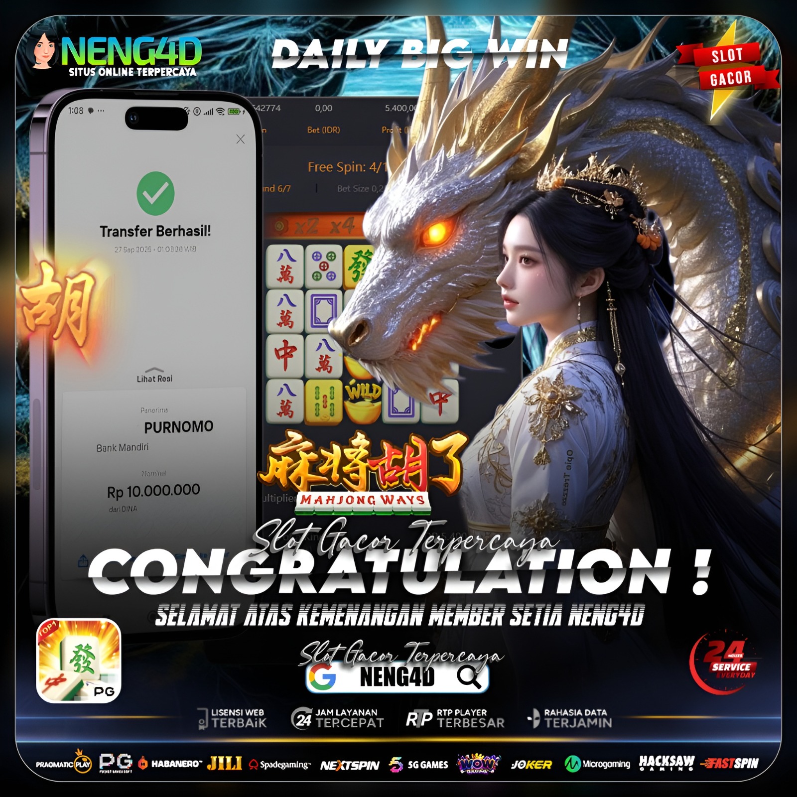 MENANG BESAR DI MAHJONG WAYS PG SOFT BARENG NENG4D