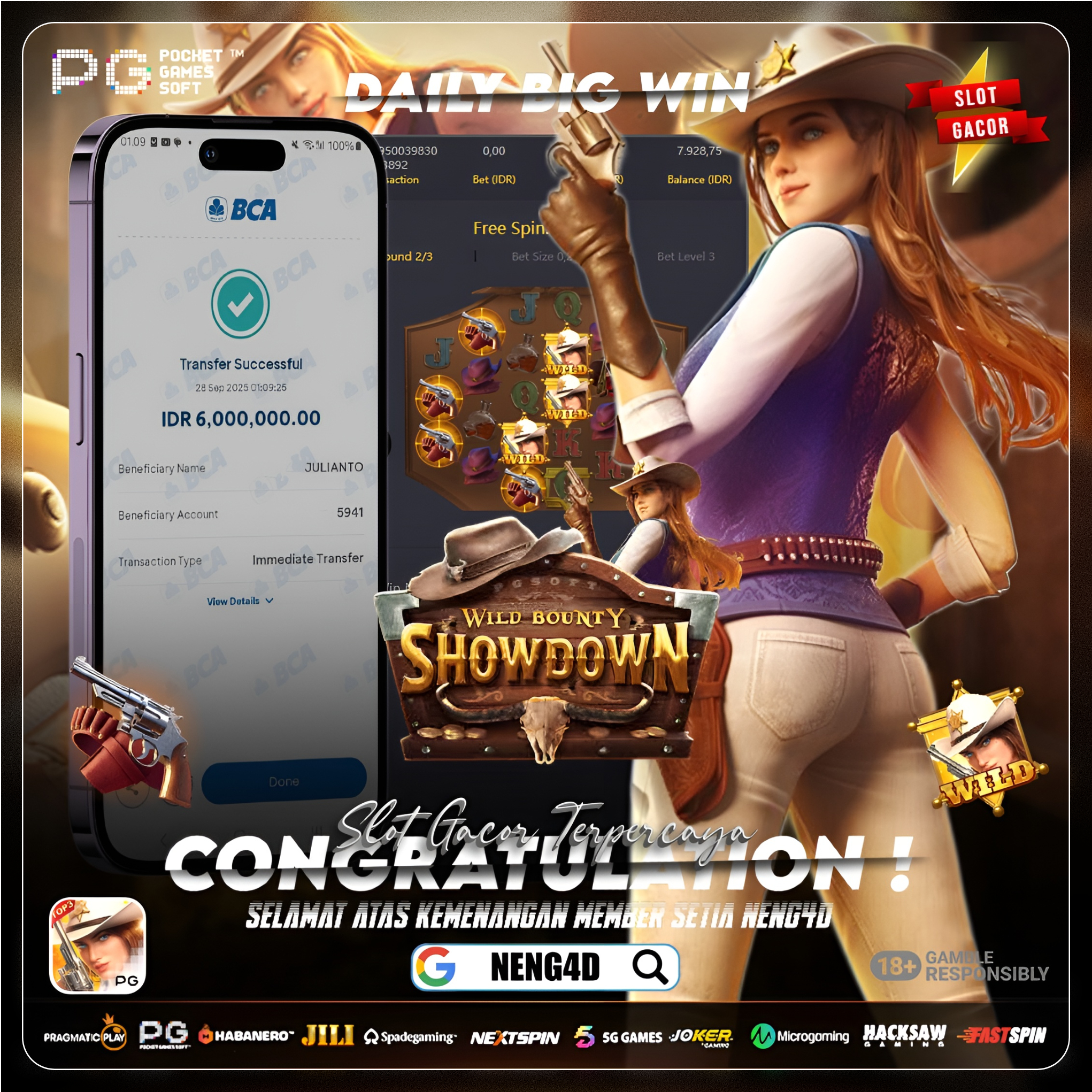 KEMENANGAN BESAR DI WILD BOUNTY SHOWDOWN