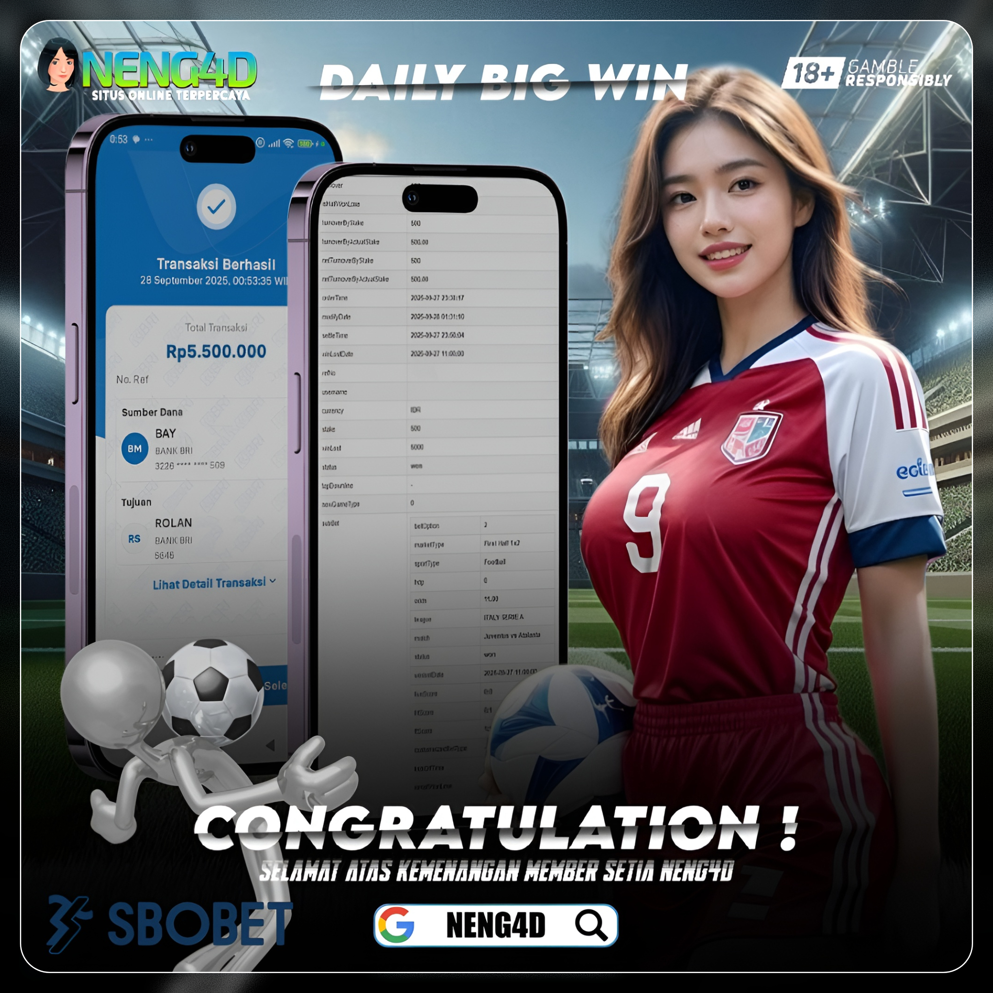 KEMENANGAN SPORTBOOK 1X2 SBOBET NENG4D