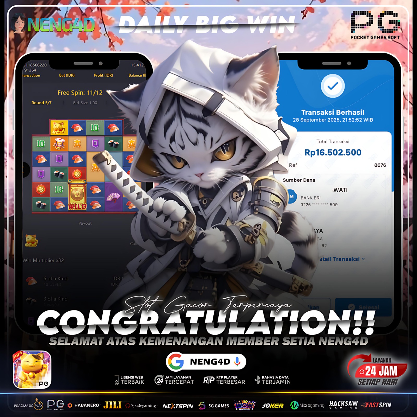 PG SOFT - JACKP0T LUCKY NEKO Rp.16.500.000