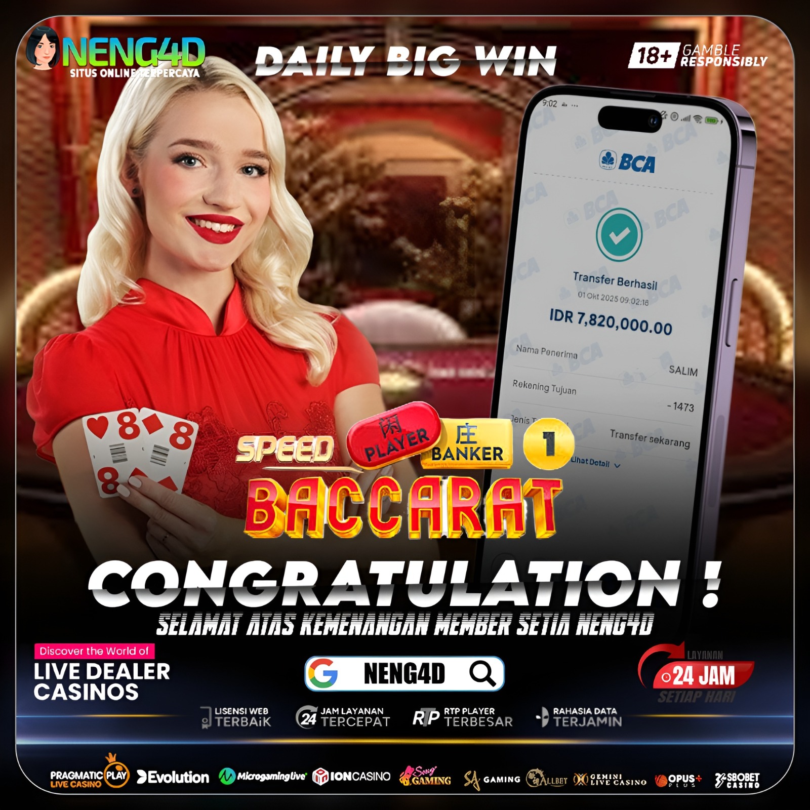 KEMENANGAN BESAR BACCARAT BARENG NENG4D