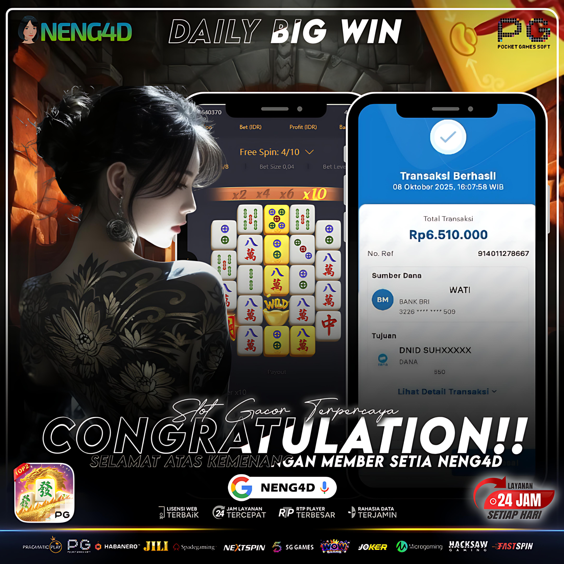 KEMENANGAN GEMILANG MEMBER SETIA NENG4D DI MAHJONG WAYS 2 PG SOFT