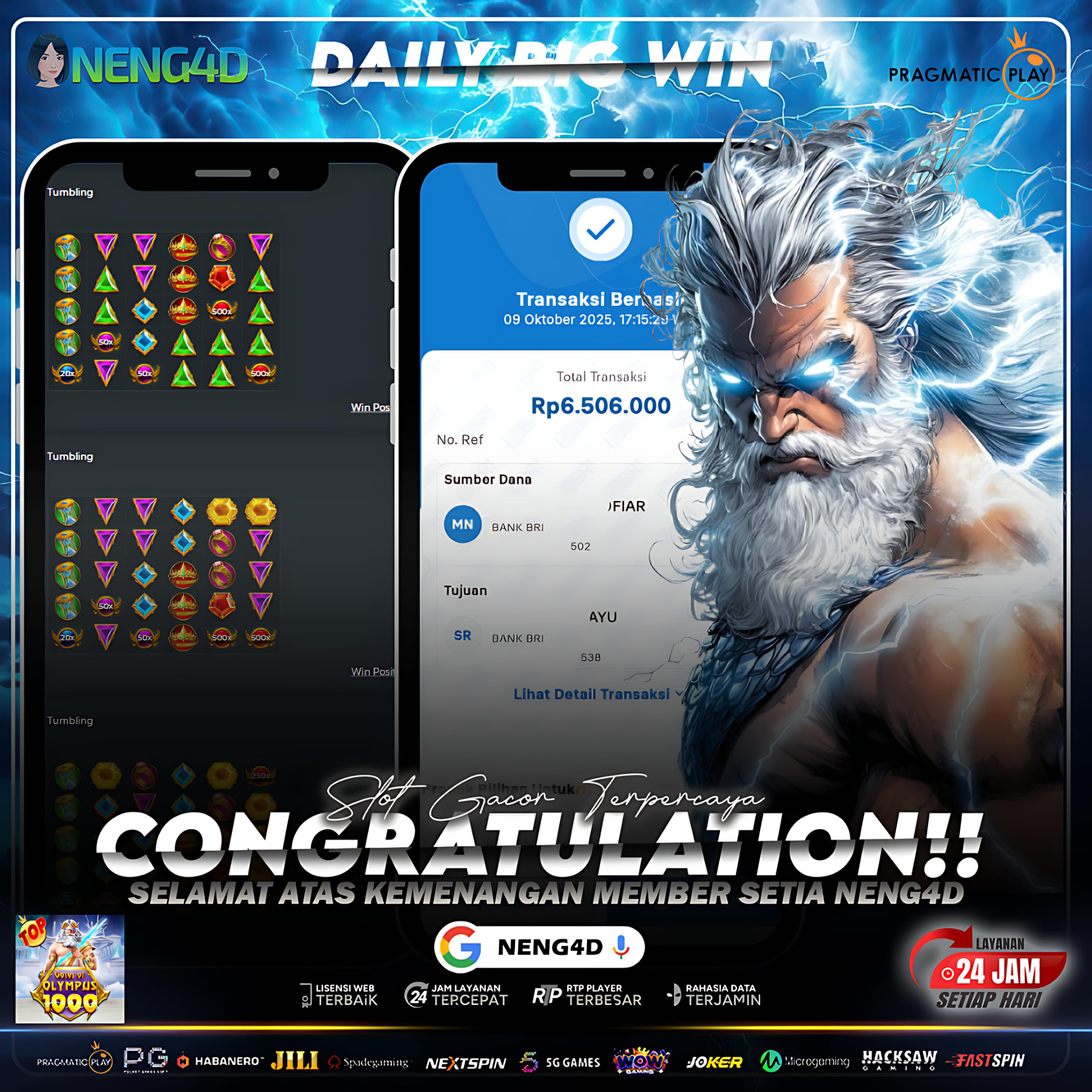 MENANG BESAR BARENG NENG4D DI GATE OF OLYMPUS 1000