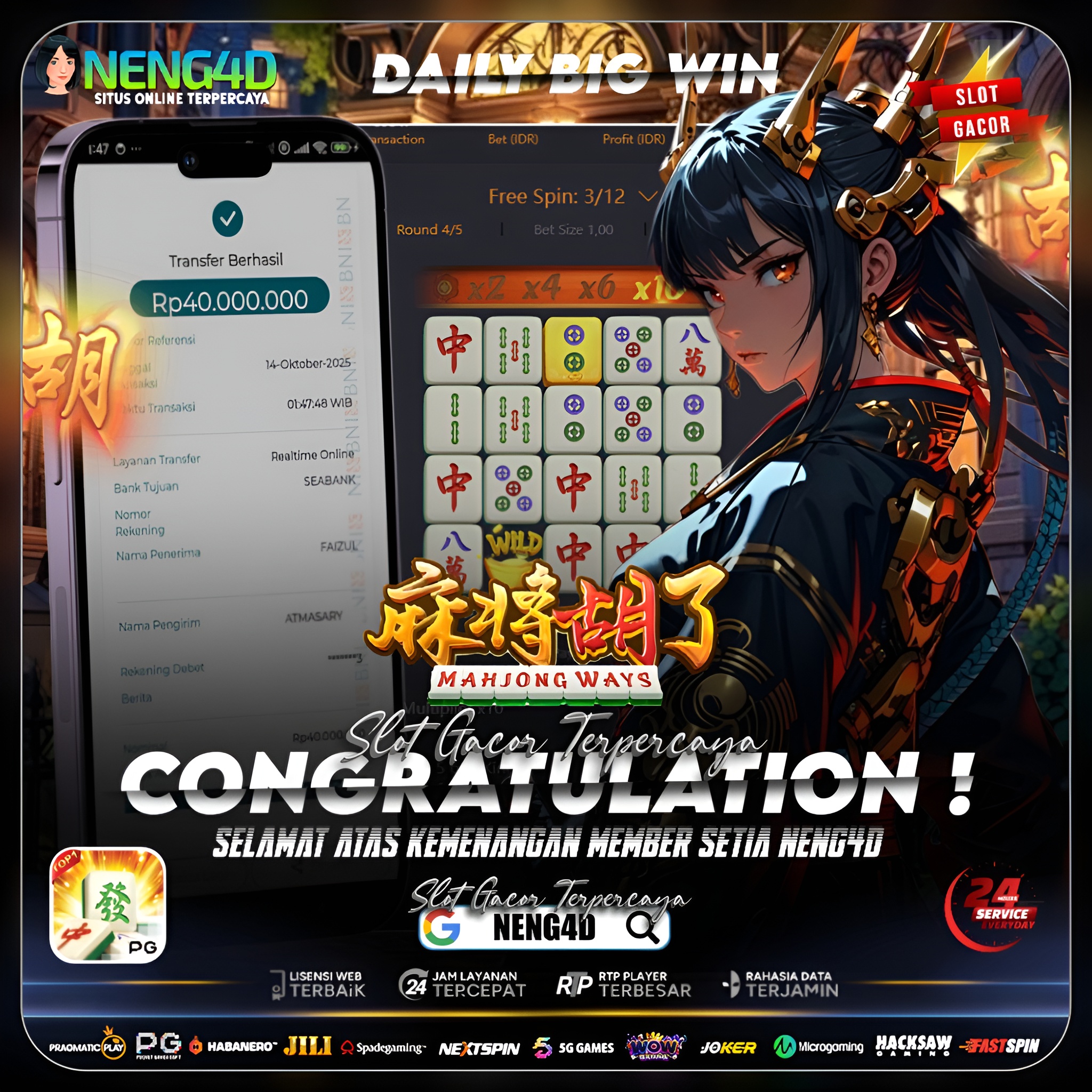 HOKI MAKSIMAL! MEMBER NENG4D BORONG JACKPOT FANTASTIS 40 JUTA DI MAHJONG WAYS!