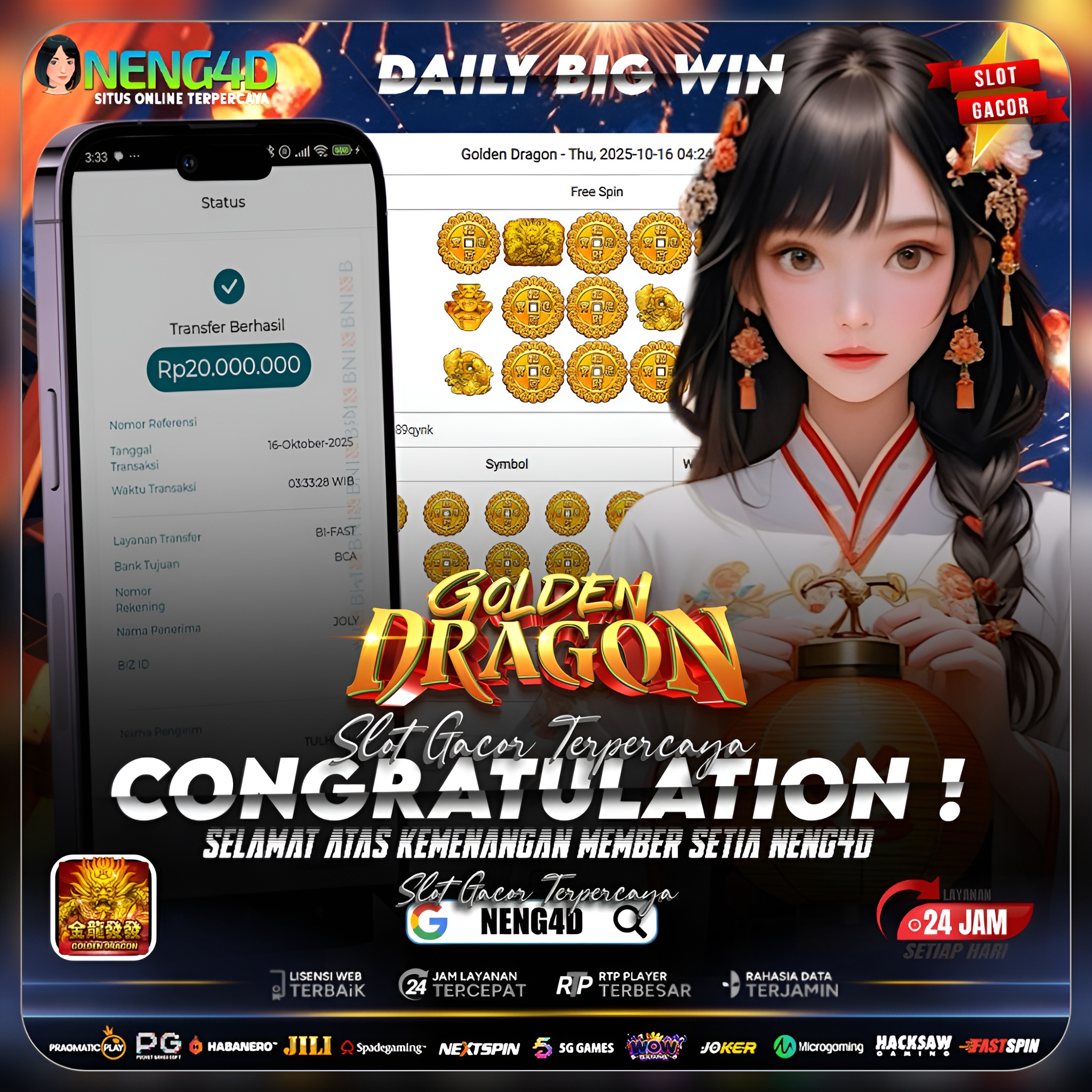 PECAH BESAR! MEMBER SETIA NENG4D BORONG KEMENANGAN 20 JUTA DI GOLDEN DRAGON