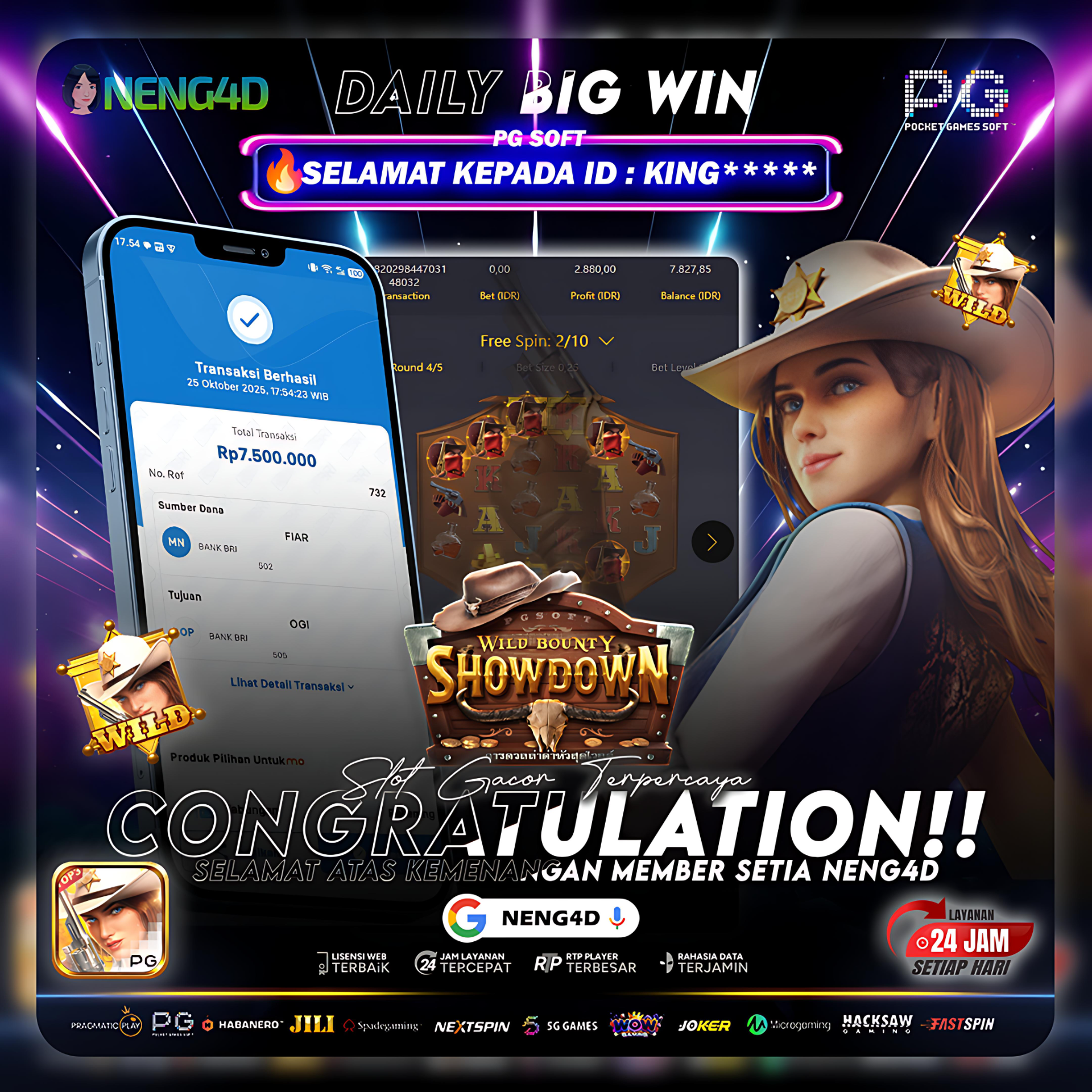 PG SOFT - JACKPOT SLOT WILD BOUNTY SHOWDOWN Rp.7.500.000