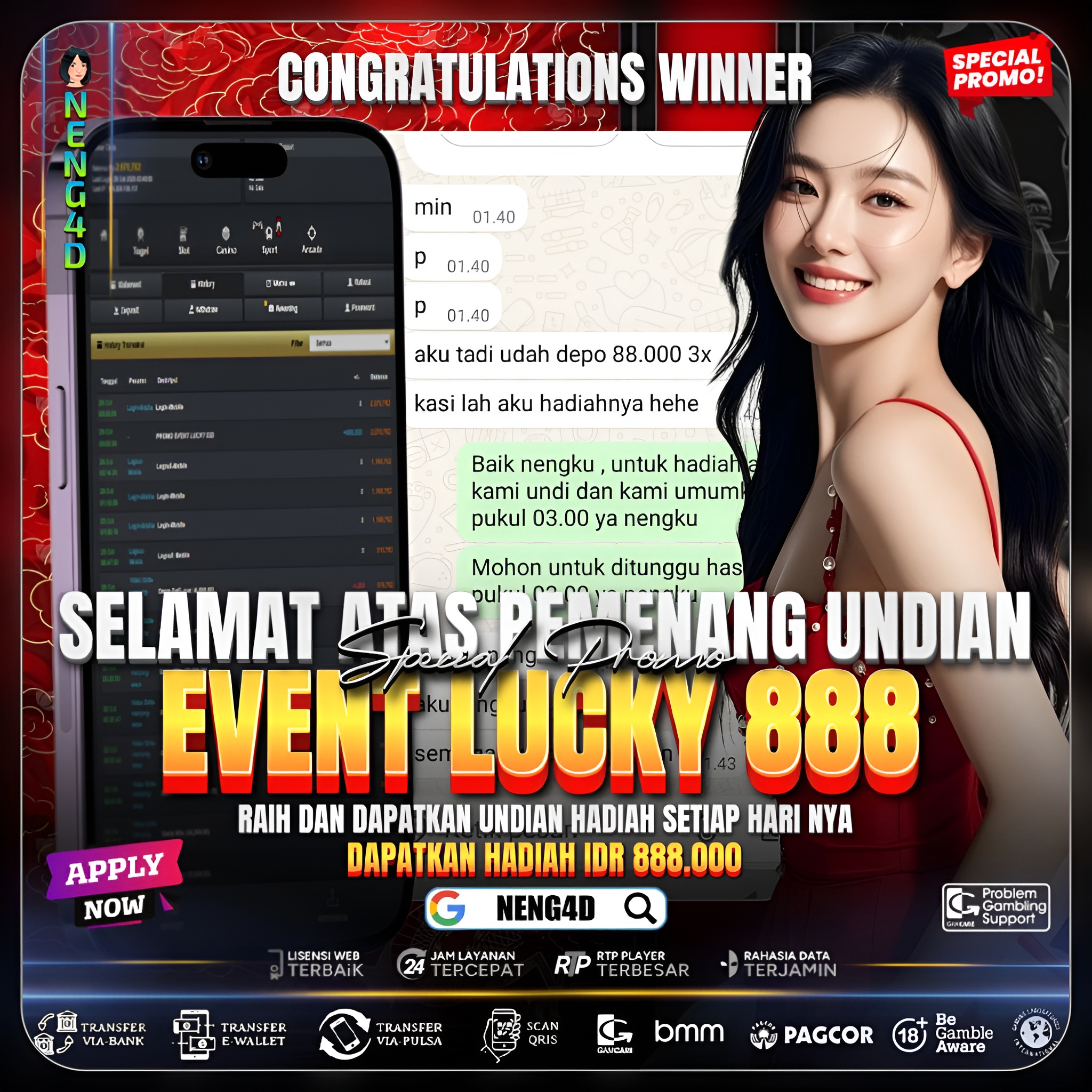 CONGRATULATION MEMBER SETIA NENG4D