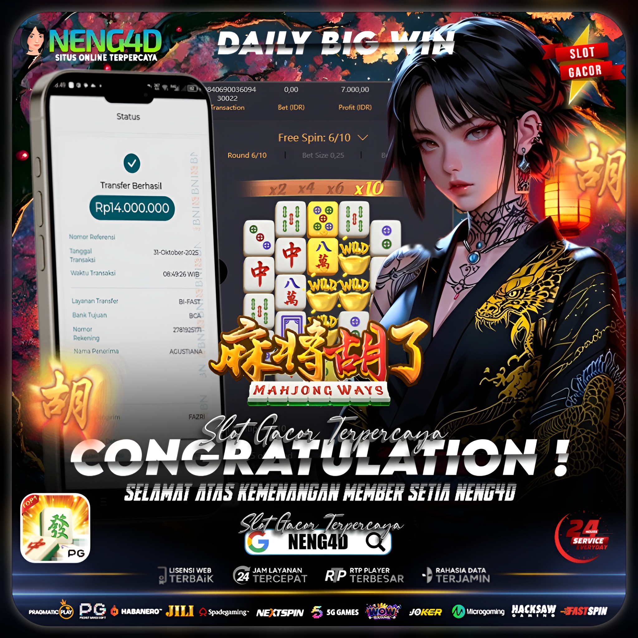 MEMBER SETIA NENG4D BERHASIL MENANG 14 JUTA DI MAHJONG WAYS PG SOFT