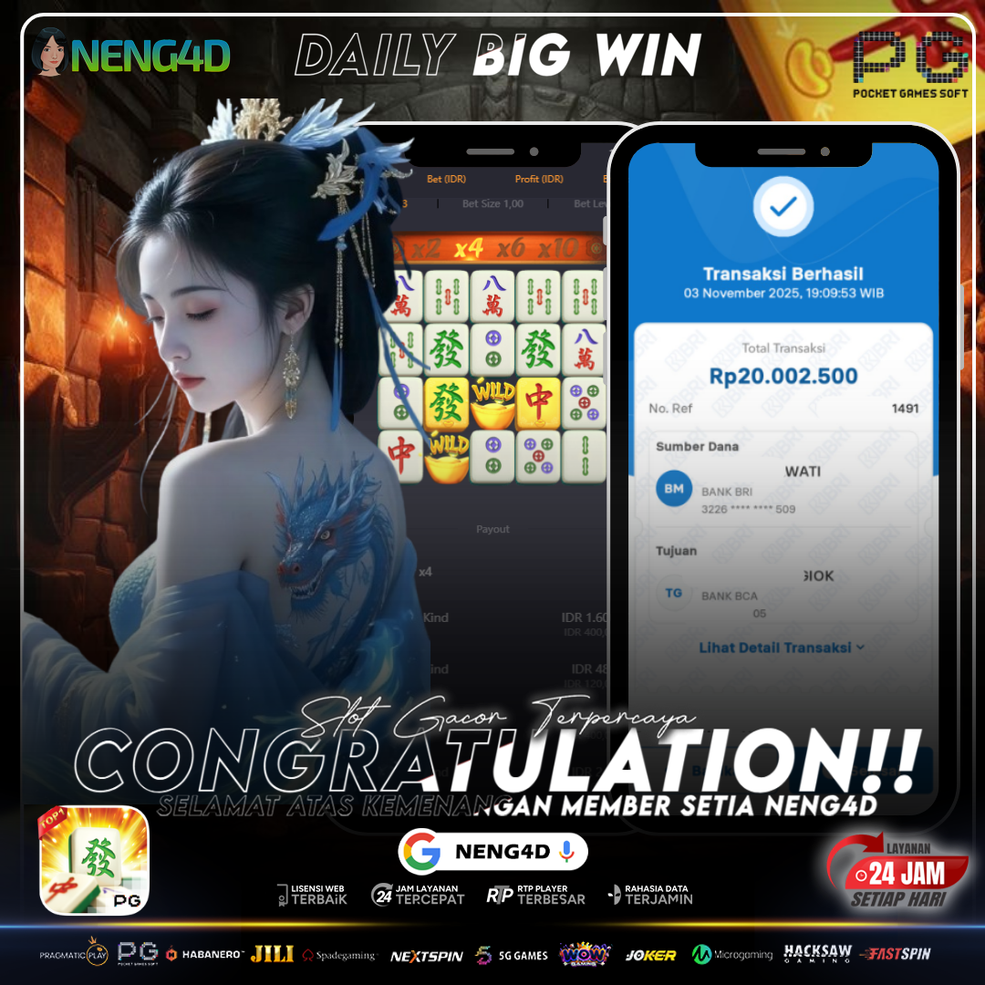 MEMBER SETIA NENG4D MENANG 20 JUTA DI MAHJONG WAYS PG SOFT
