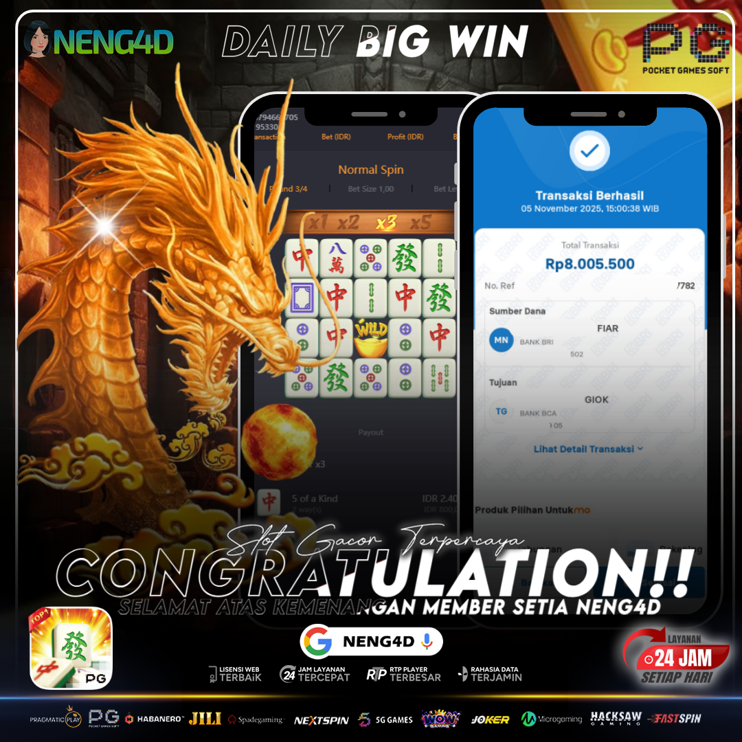 MEMBER SETIA NENG4D MENANG 8 JUTA DI MAHJONG WAYS PG SOFT
