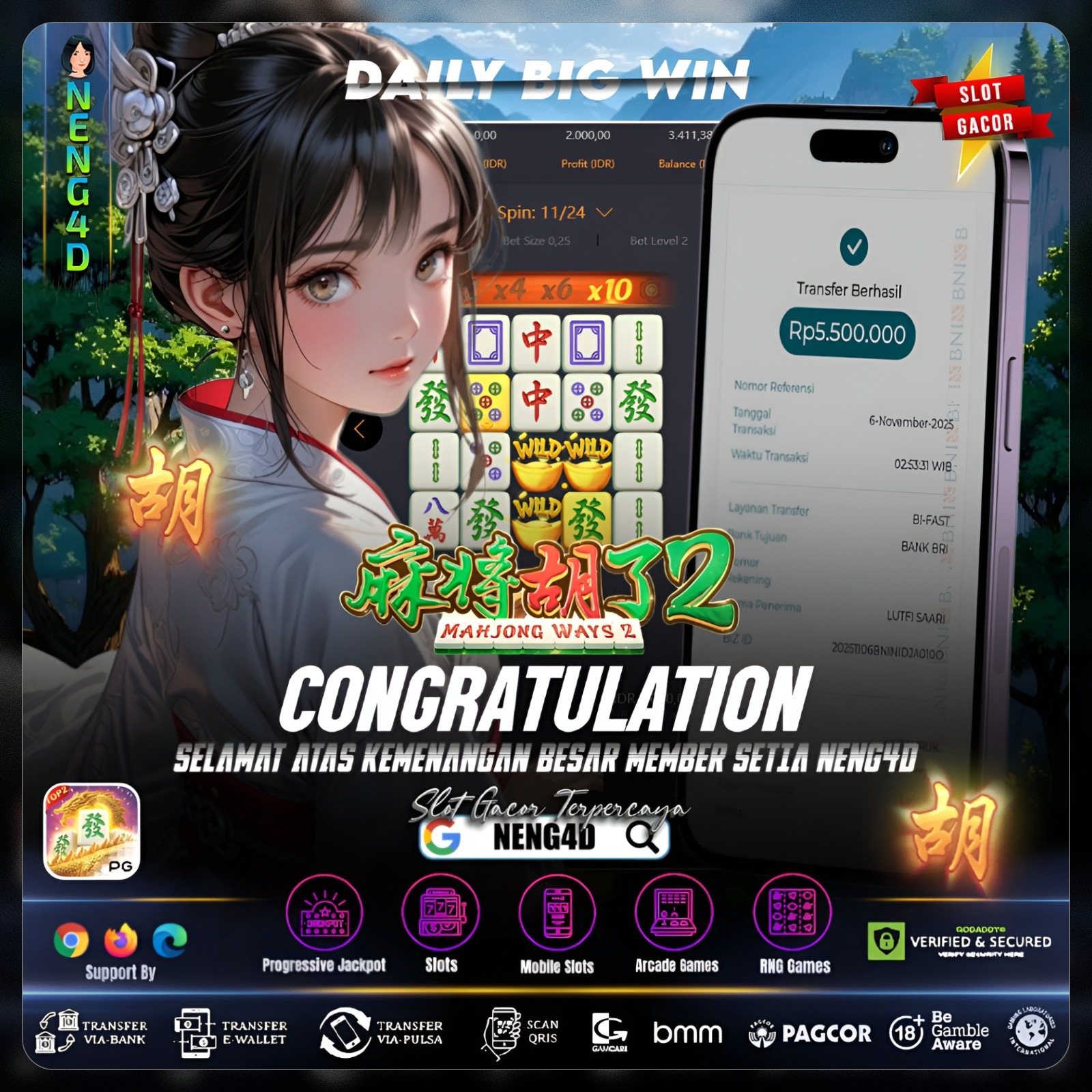 Kemenangan Besar Member Setia NENG4D!