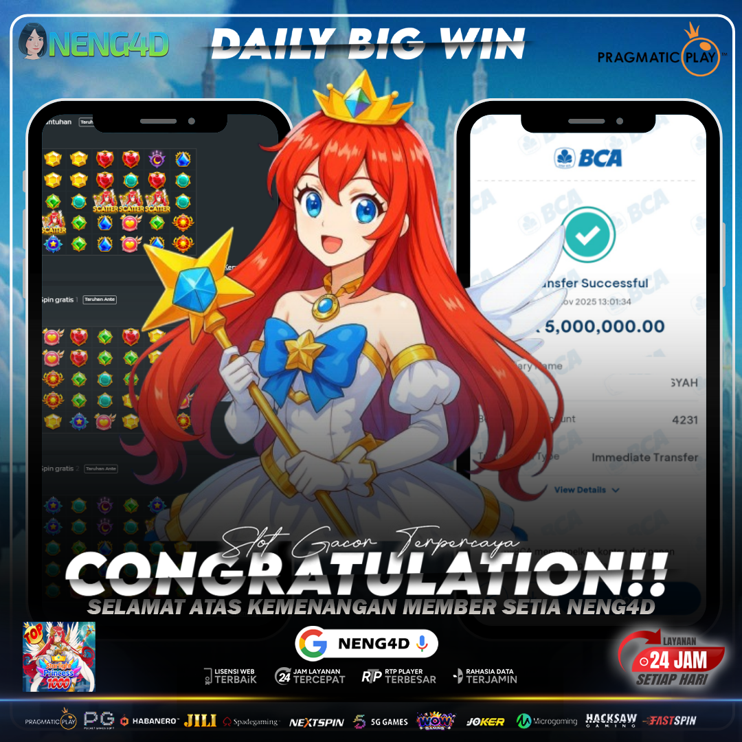 MEMBER SETIA NENG4D RAIH KEMENANGAN 5 JUTA DI STARLIGHT PRINCESS PRAGMATIC PLAY