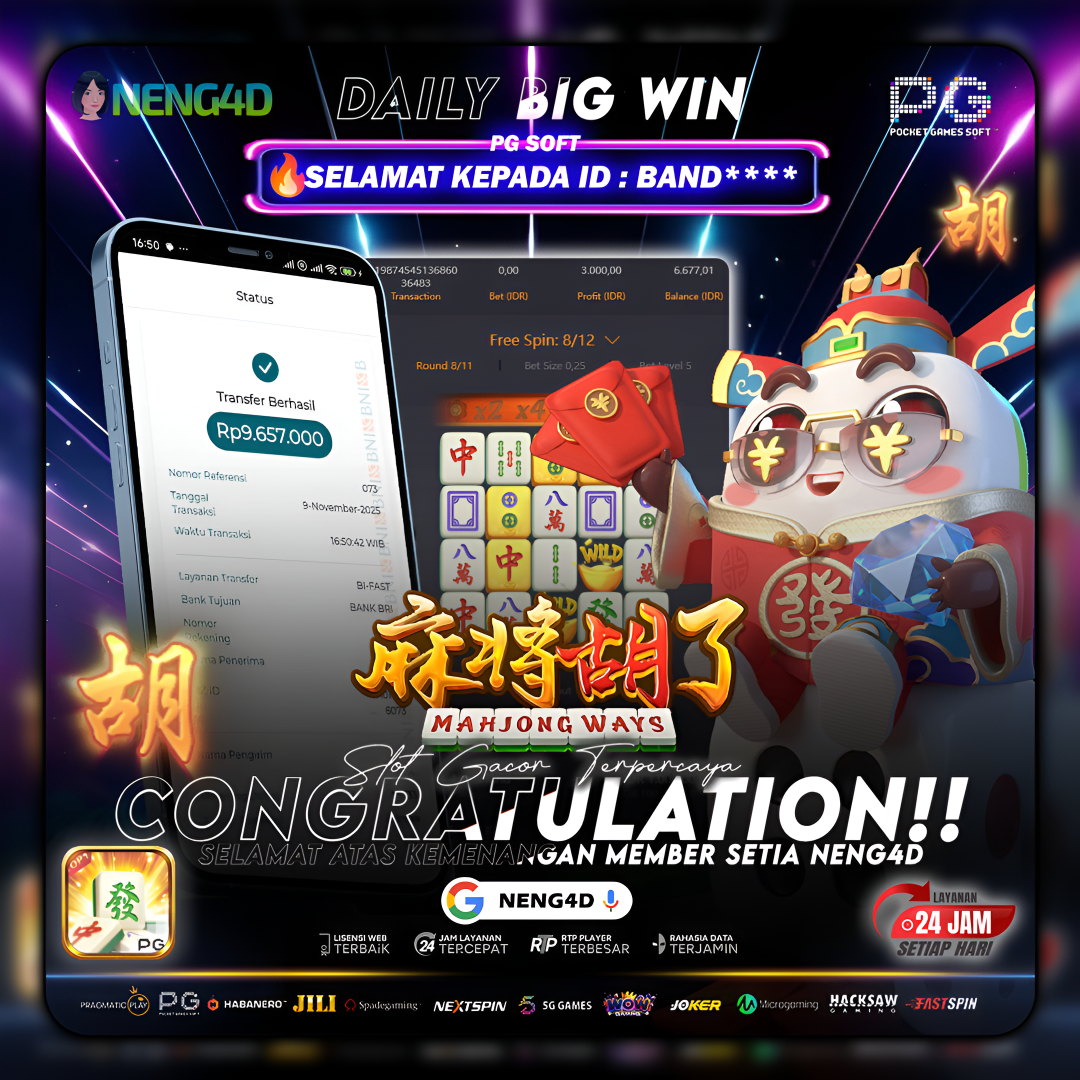 MEMBER SETIA NENG4D MENANG 9JUTA DI MAHJONG WAYS PG SOFT
