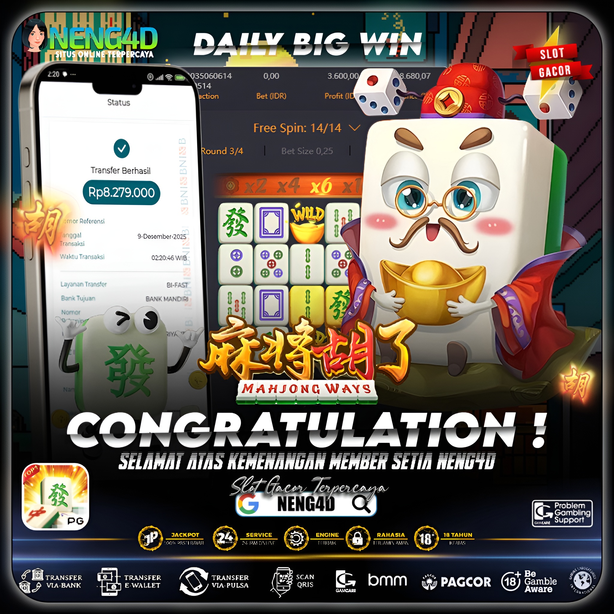 PEMENANG 8JT MAHJONG WAYS PG SOFT