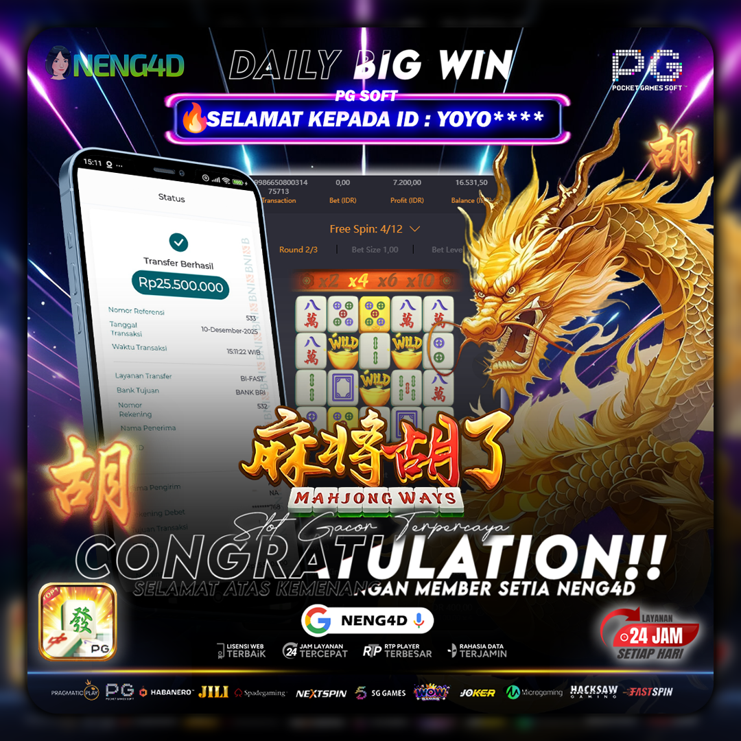 PG SOFT - JACKPOT SLOT MAHJONG WAYS  Rp.25.500.000,- LUNAS