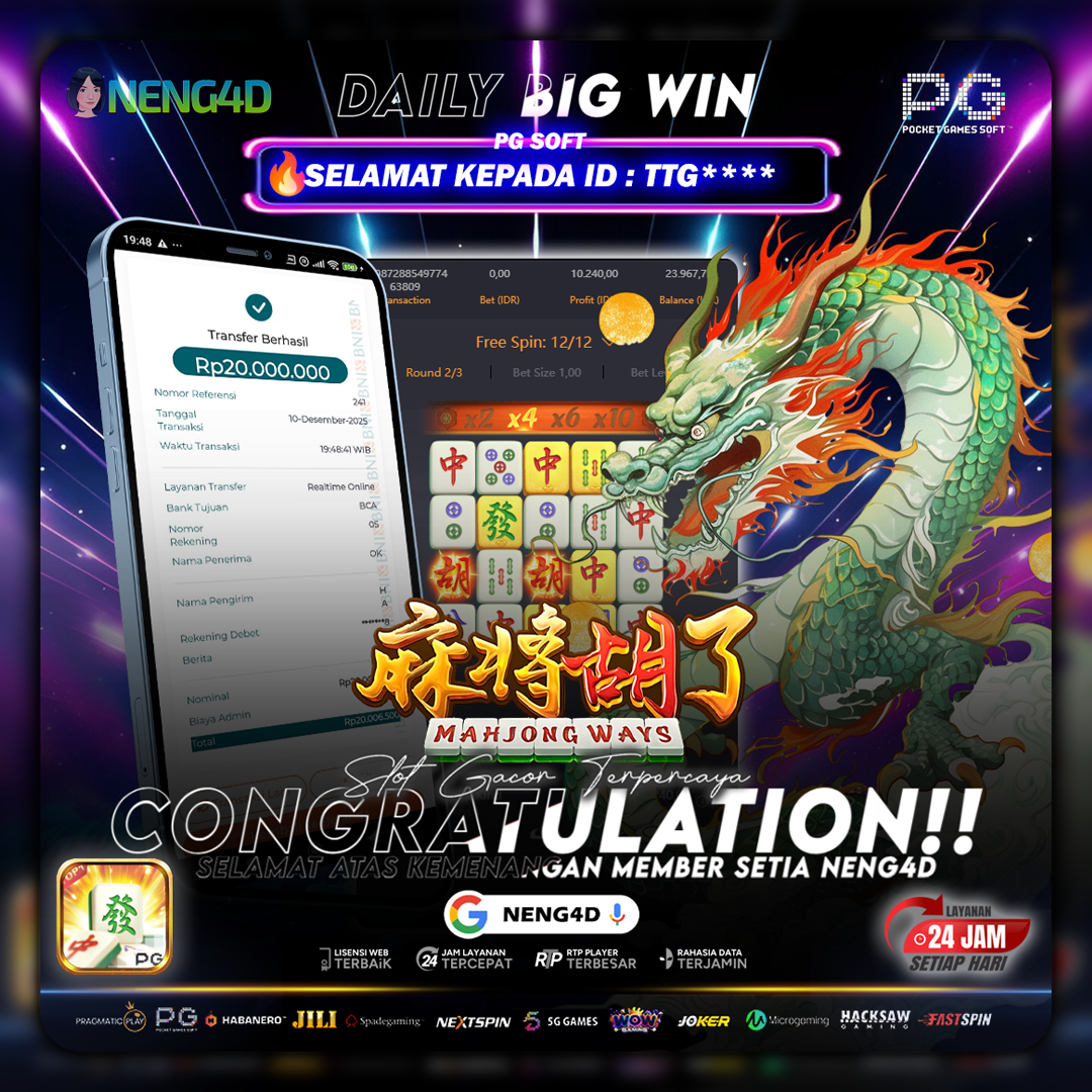 PG SOFT - JACKPOT SLOT MAHJONG WAYS Rp.20.000.000,- LUNAS