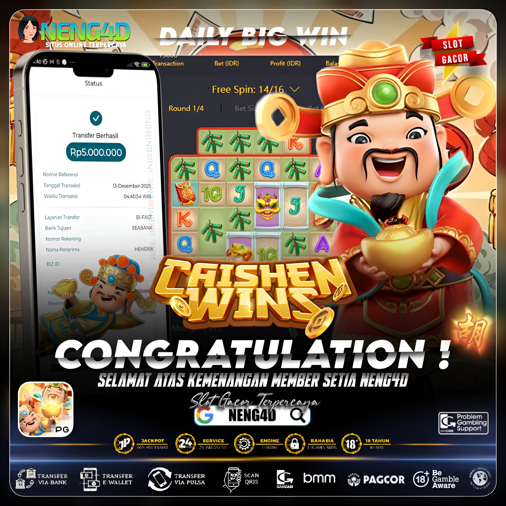 Kisah Kemenangan Heboh Member Setia NENG4D