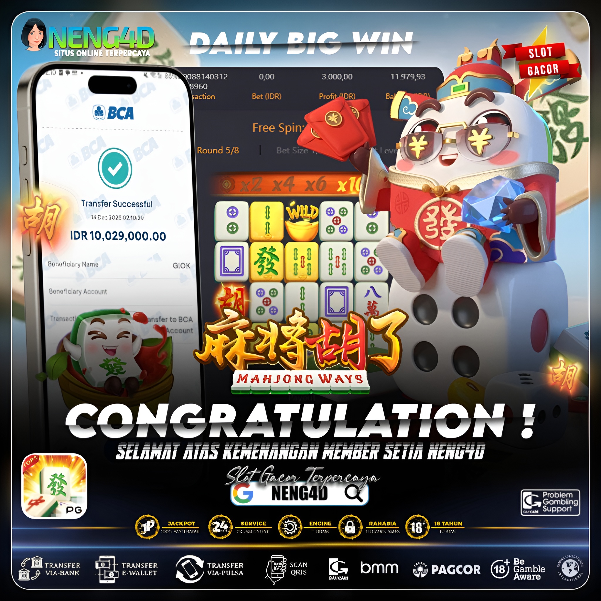 KEMENANGAN 10 JUTA DI MAHJONG WAYS PG SOFT