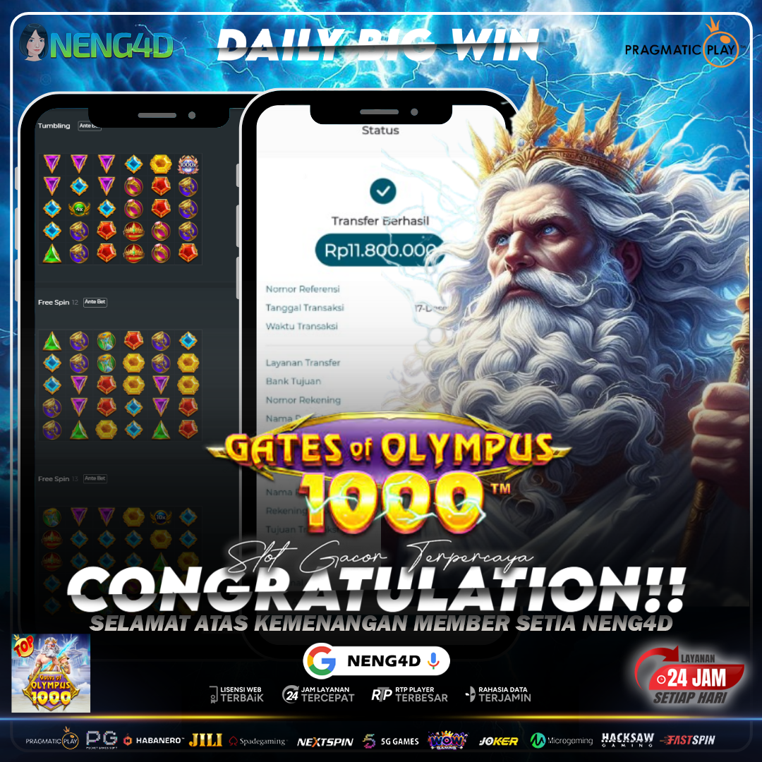 MEMBER SETIA NENG4D RAIH 11 JUTA DI GATES OF OLYMPUS 1000 PRAGMATIC PLAY