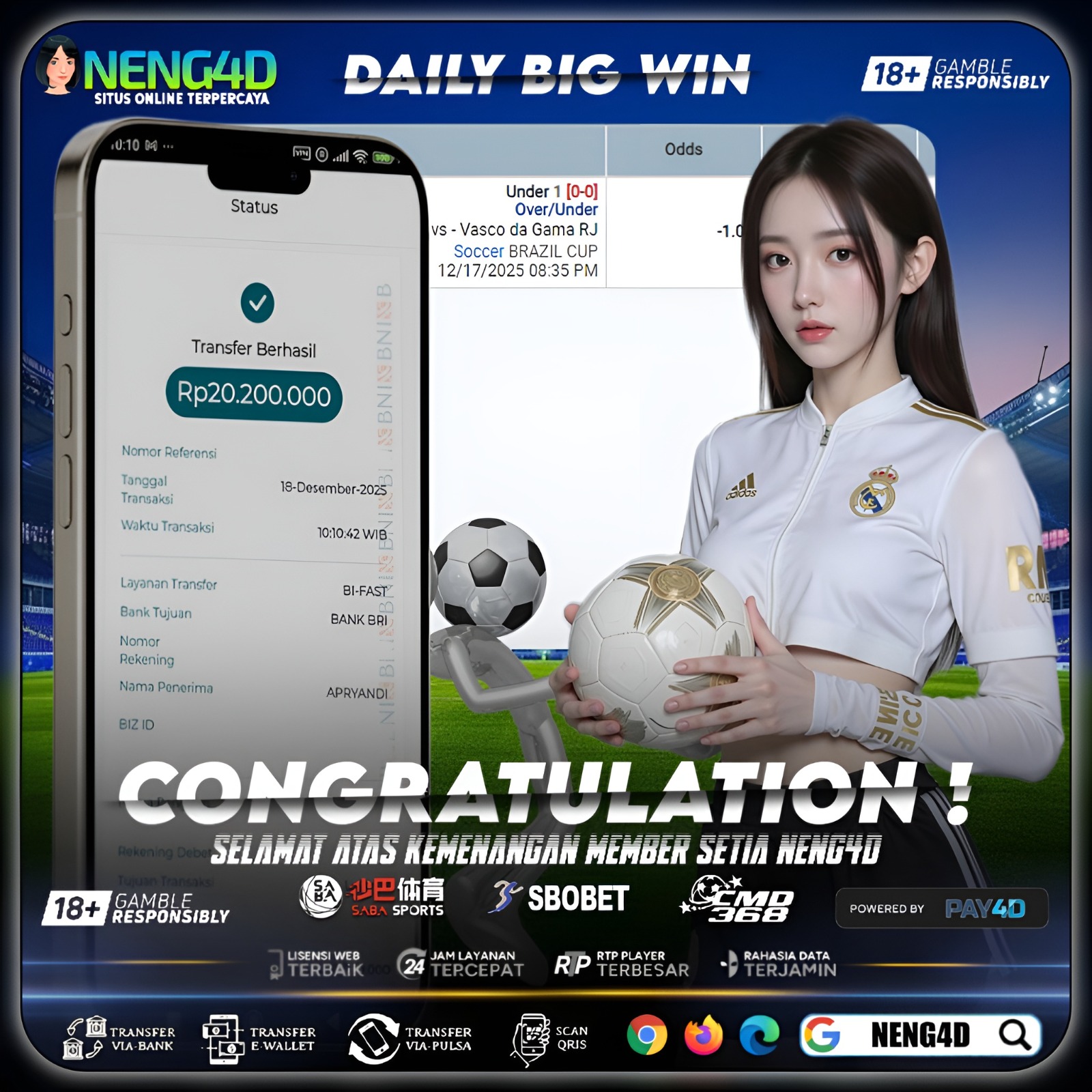MENANG 20 JUTA BETTING DI PROVIDER SABA SPORT
