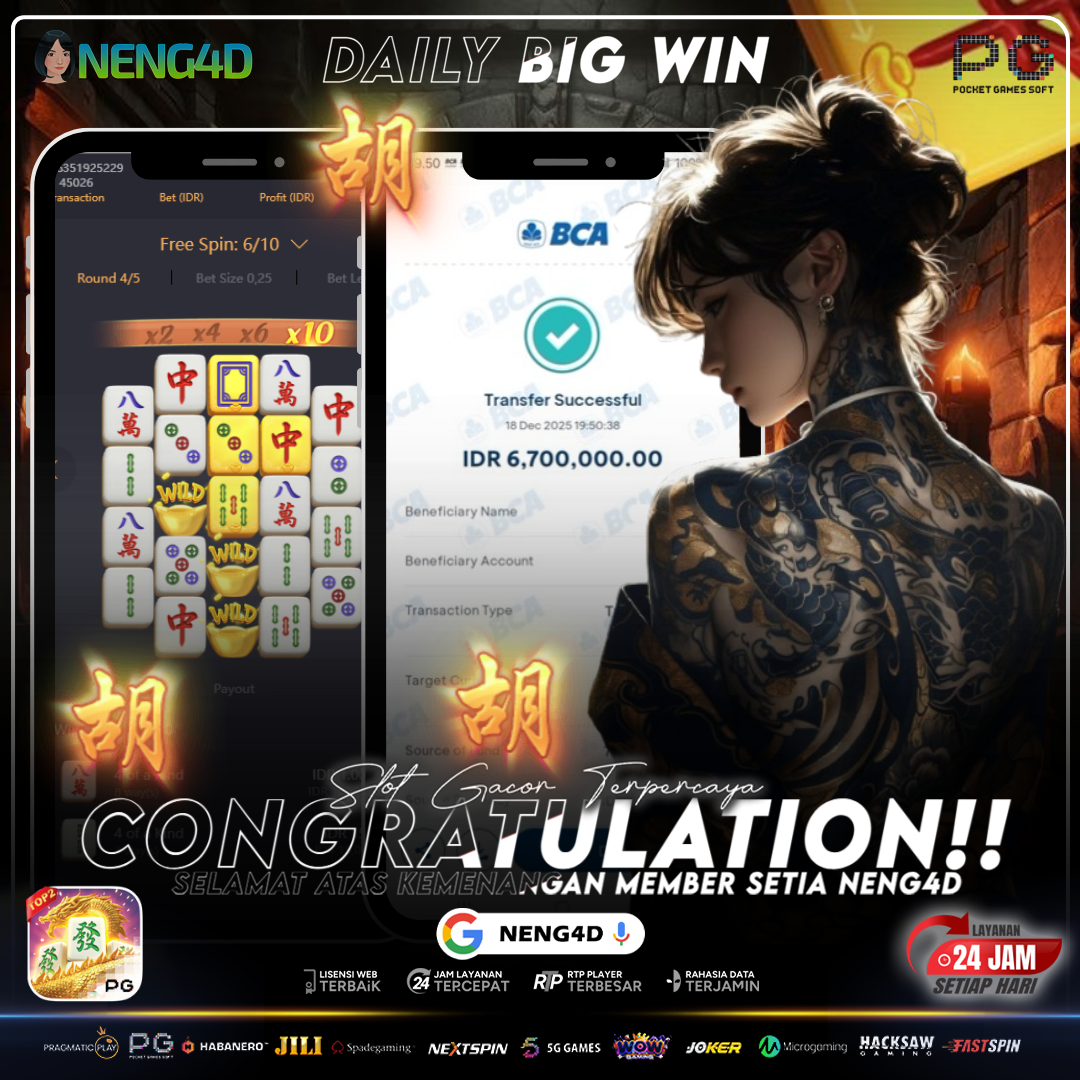 Kemenangan 6,7 Juta di Mahjong Ways 2