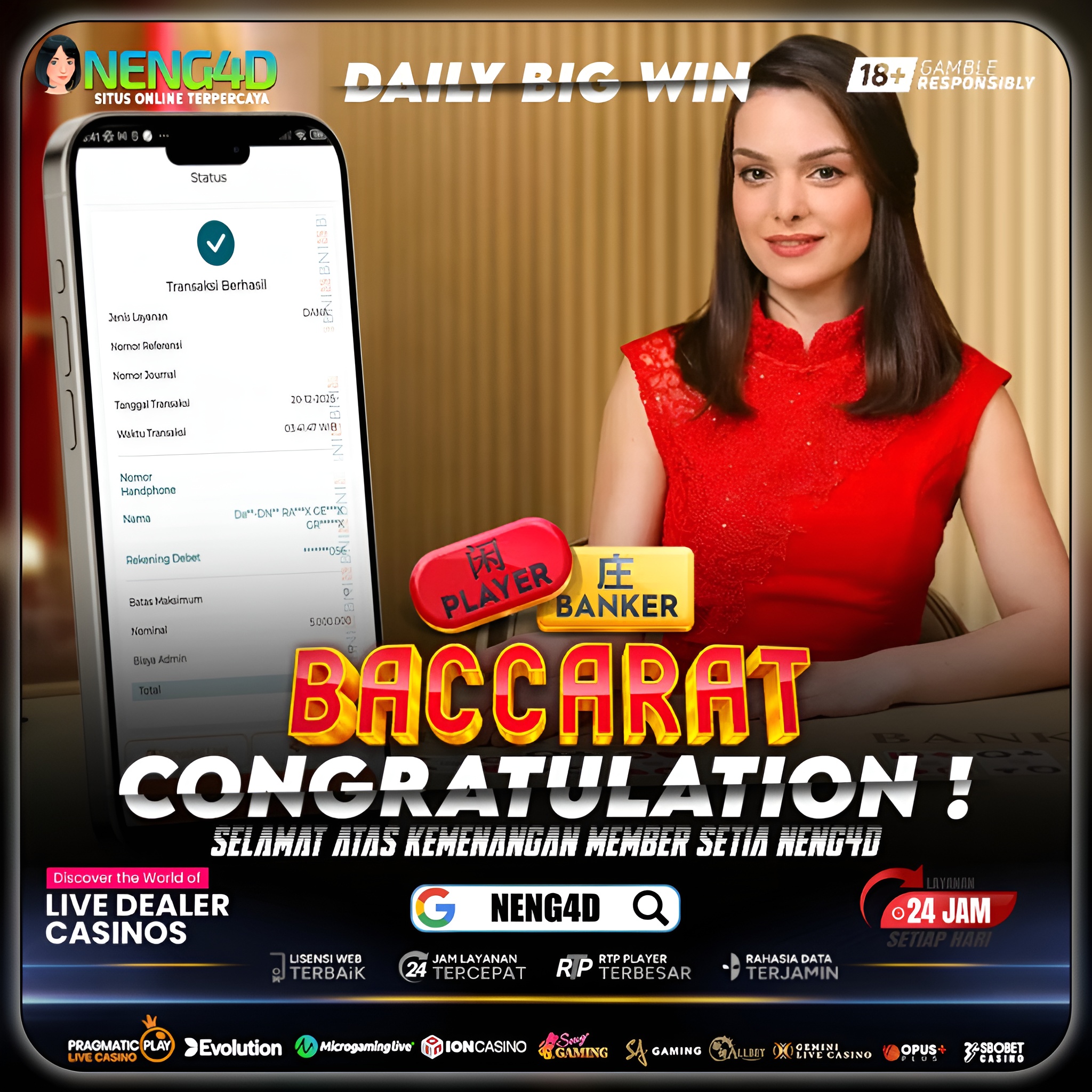 KEMENANGAN ELEGAN LIVE BACCARAT 5JT