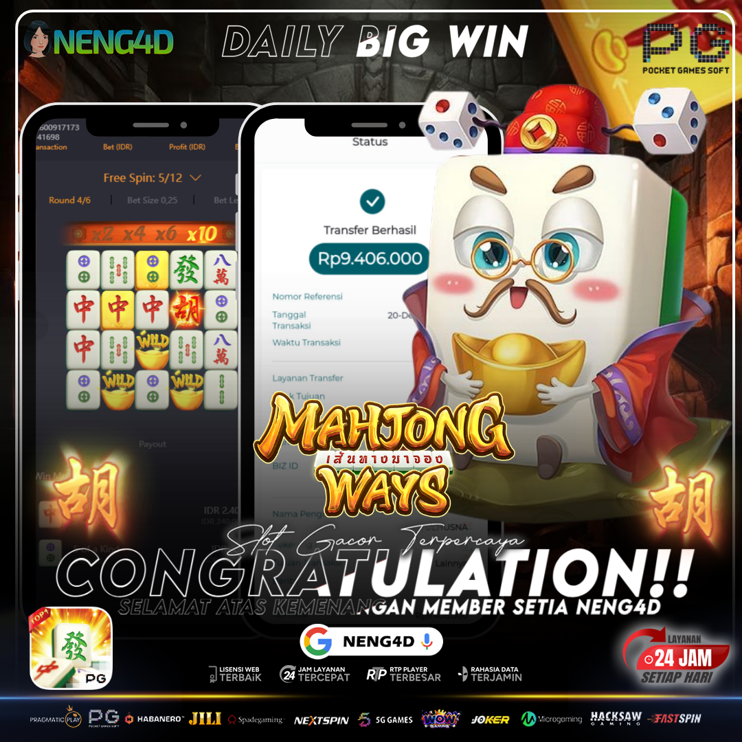 MEMBER SETIA NENG4D RAIH 9 JUTA DI MAHJONG WAYS PG SOFT