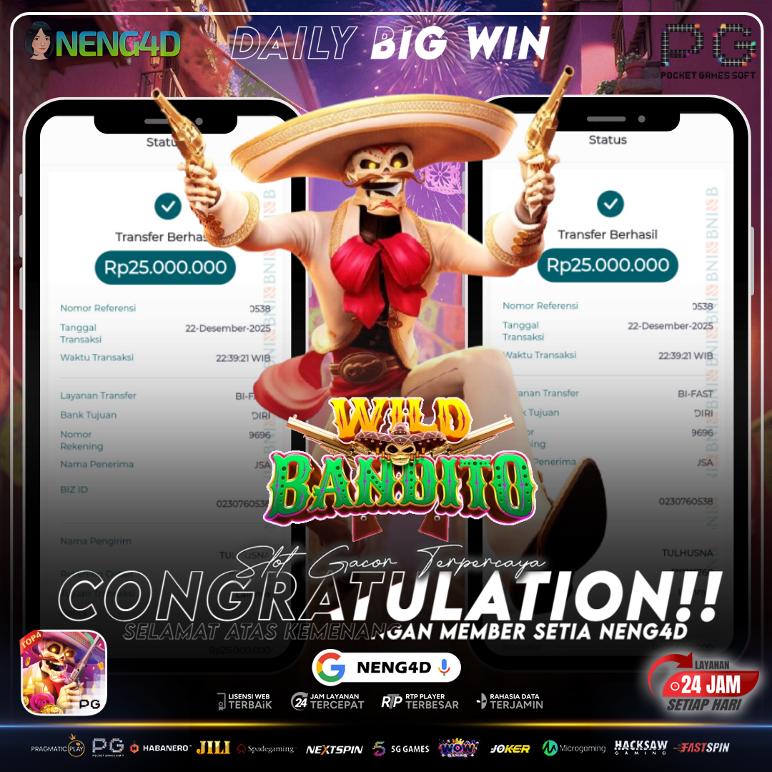 MEMBER NENG4D MENANG 50 JUTA DI WILD BANDITO
