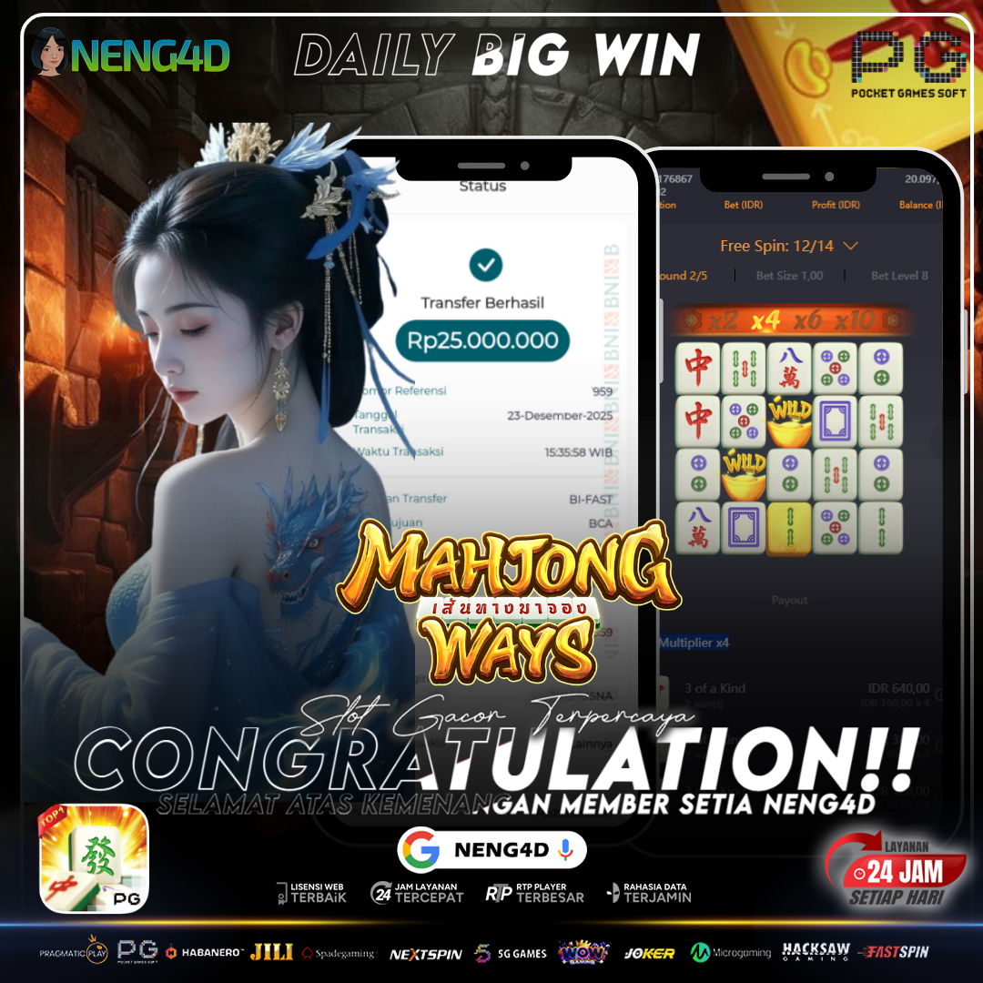 Kemenangan cantik 25 Juta di Mahjong Ways