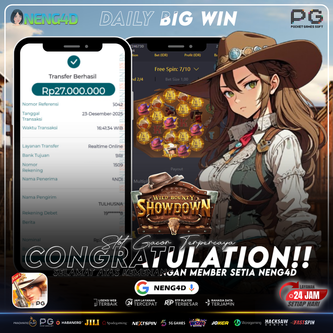 MENANG DI WILD BOUNTY SHOWDOWN PG SOFT NENG4D