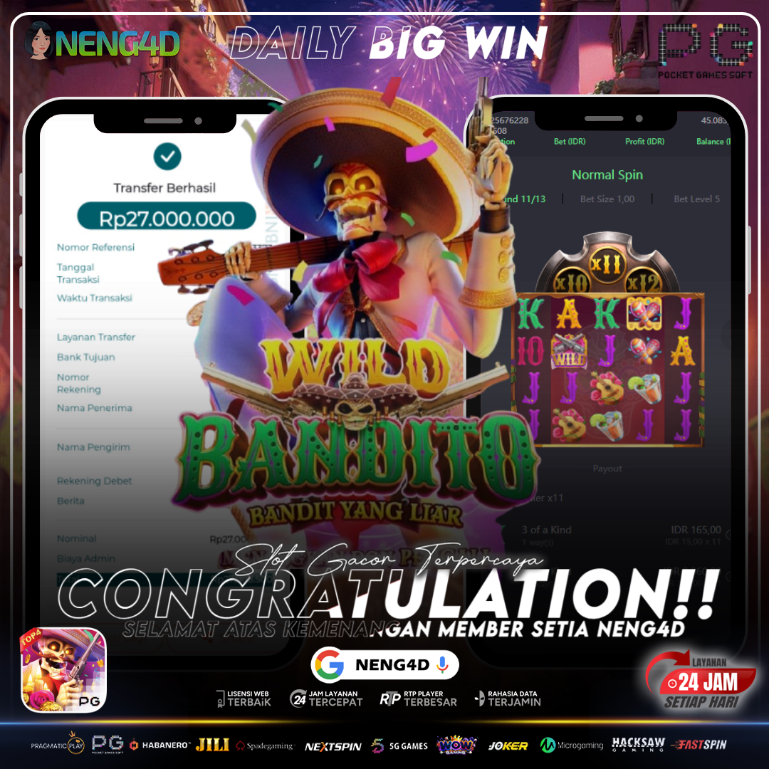 Kemenangan 27 Juta di Wild Bandito PG Soft