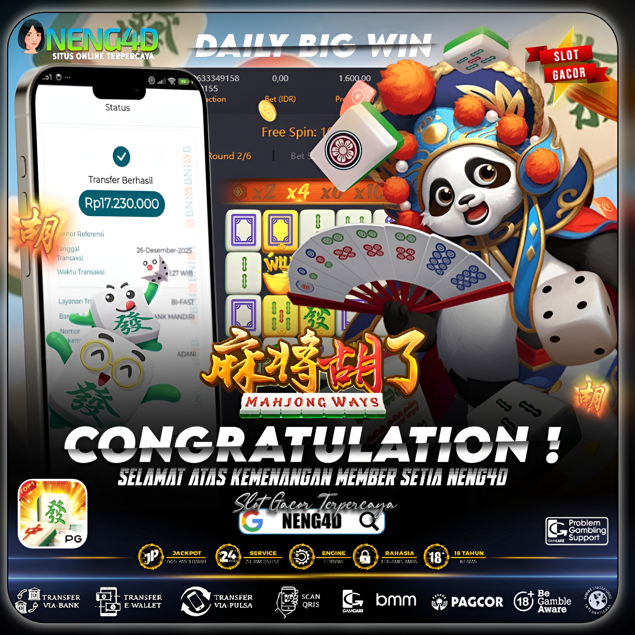 MAHJONG WAYS MENGGILA, MENANG 17 JUTA DI PG SOFT