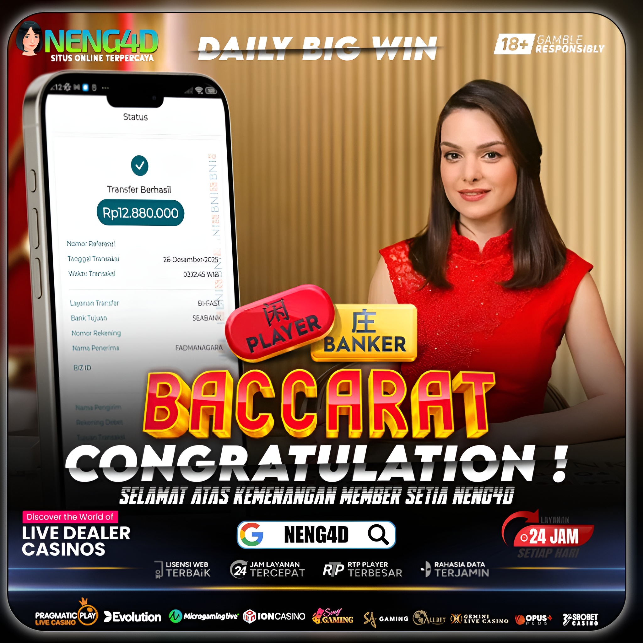MEJA BACCARAT PANAS, MENANG 12 JUTA DI LIVE GAMES BACCARAT PRAGMATIC PLAY