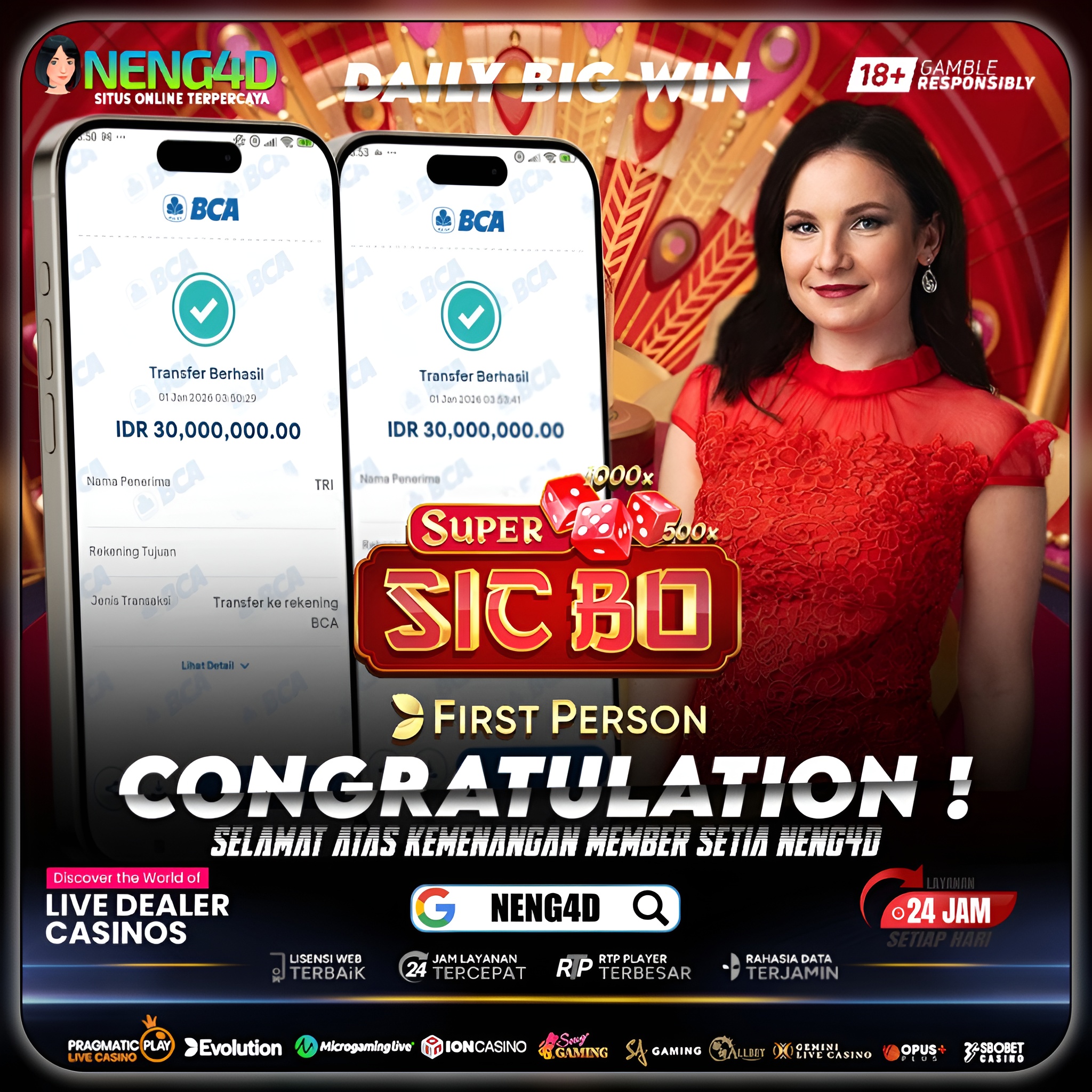 ANGKA EMAS MELEDAK, MENANG 60 JUTA DI LIVE GAMES SUPER SIC BO EVOLUTION