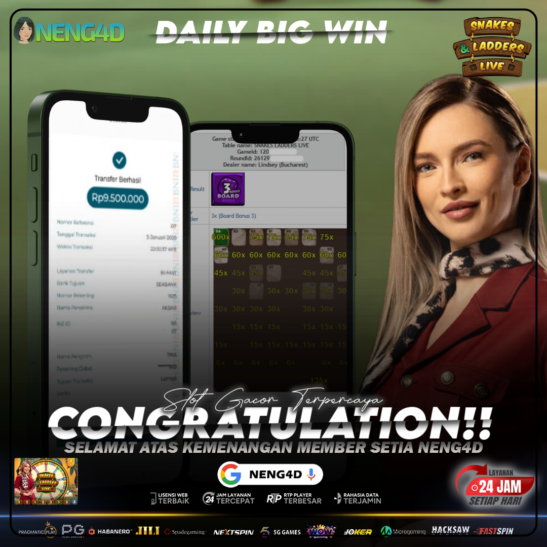 PILIHAN YANG TEPAT, TEMBUS 9,5 JUTA MEMBER NENG4D DI SNAKES LADDERS LIVE