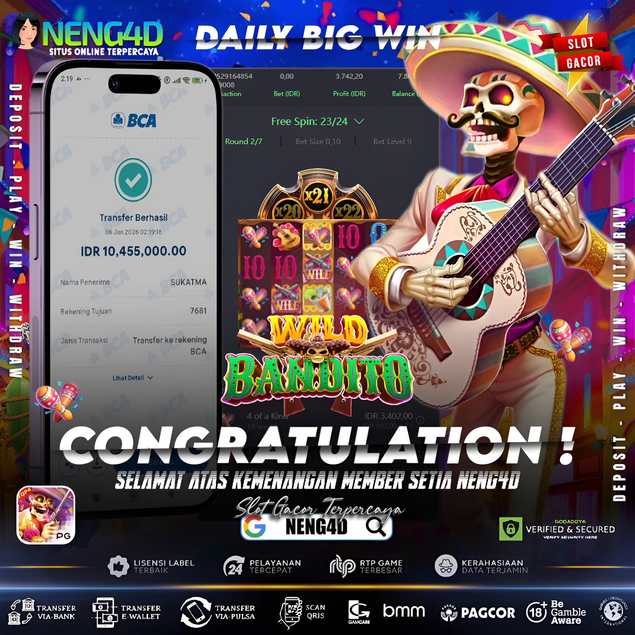MENANG BESAR BARENG NENG4D PADA WILD BANDITO