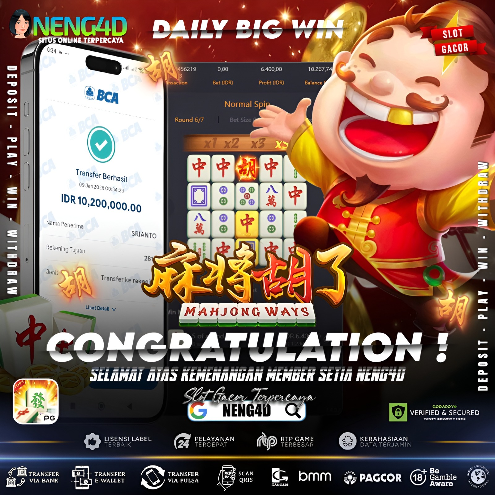 Kemenangan 10 juta di Mahjong Ways Provider PG Soft