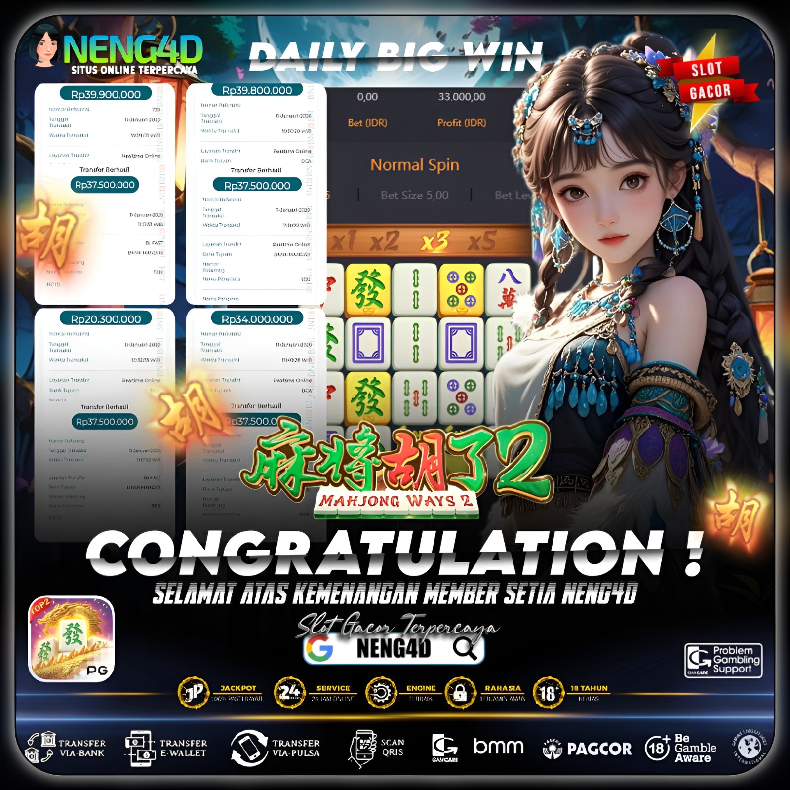 Kemenangan Luar Biasa 240 juta bermain di Mahjong Ways 2 Provider PG Soft