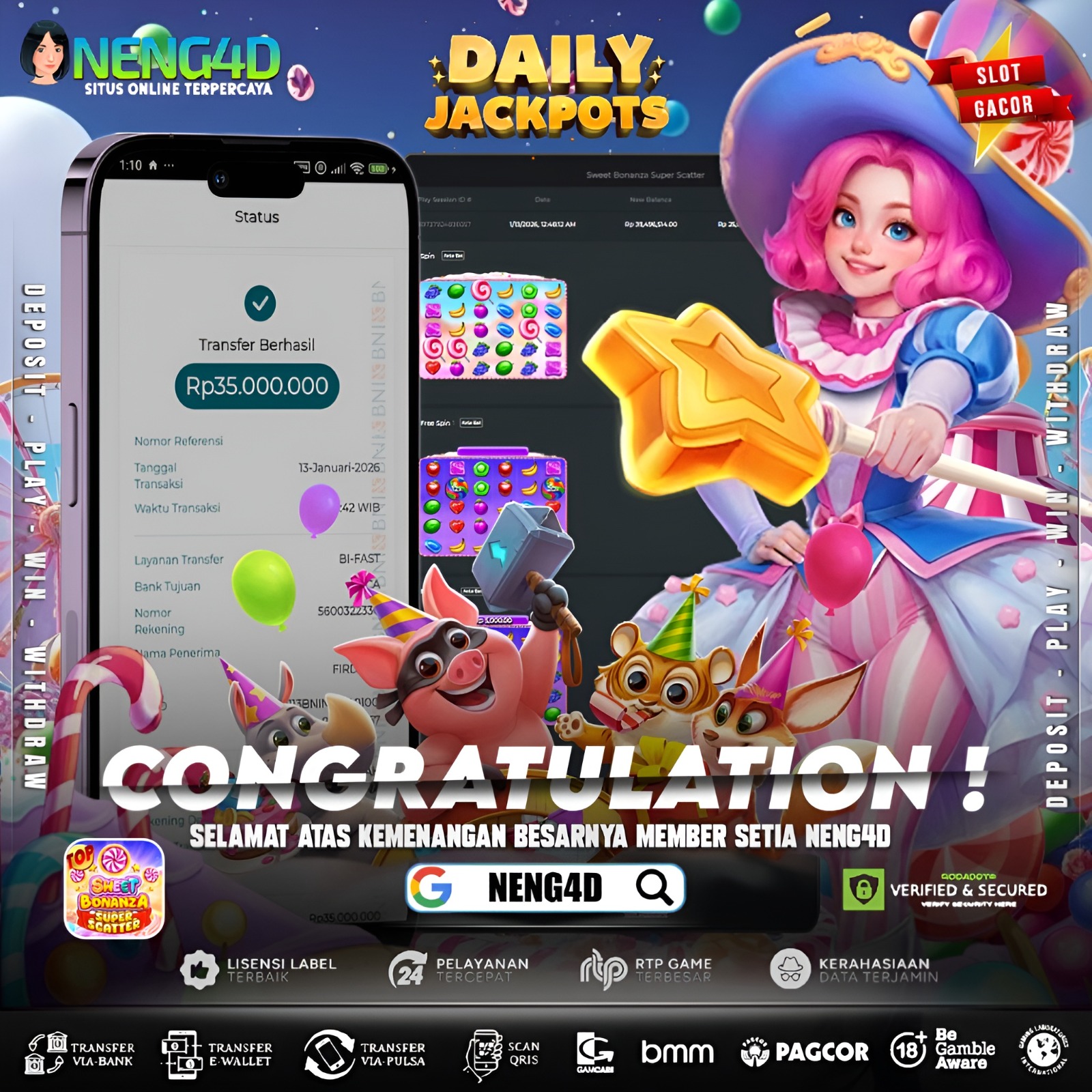 Menang Spektakuler 35 juta di Sweet Bonanza Super Scatter Provider Pragmatic Play