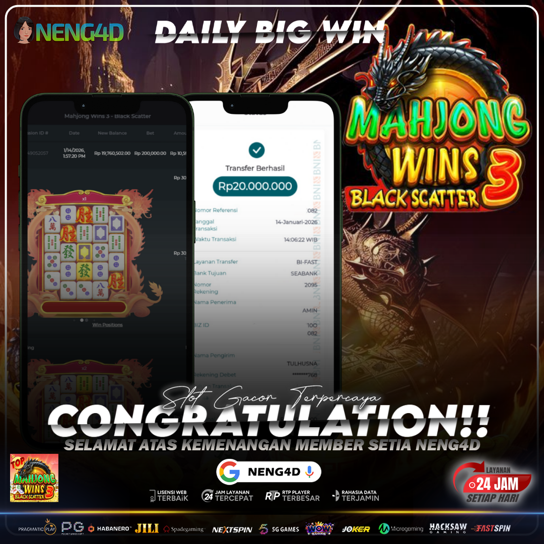KILAU HITAM MENGGEMPARKAN! MEMBER NENG4D RAIH 20 JUTA DI MAHJONG WINS 3 – BLACK SCATTER!