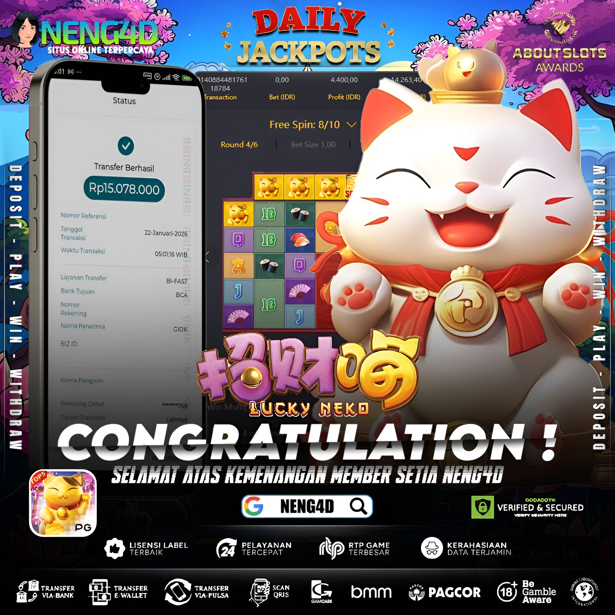 MENANG 15JT MAIN DI LUCKY NEKO PG SOFT