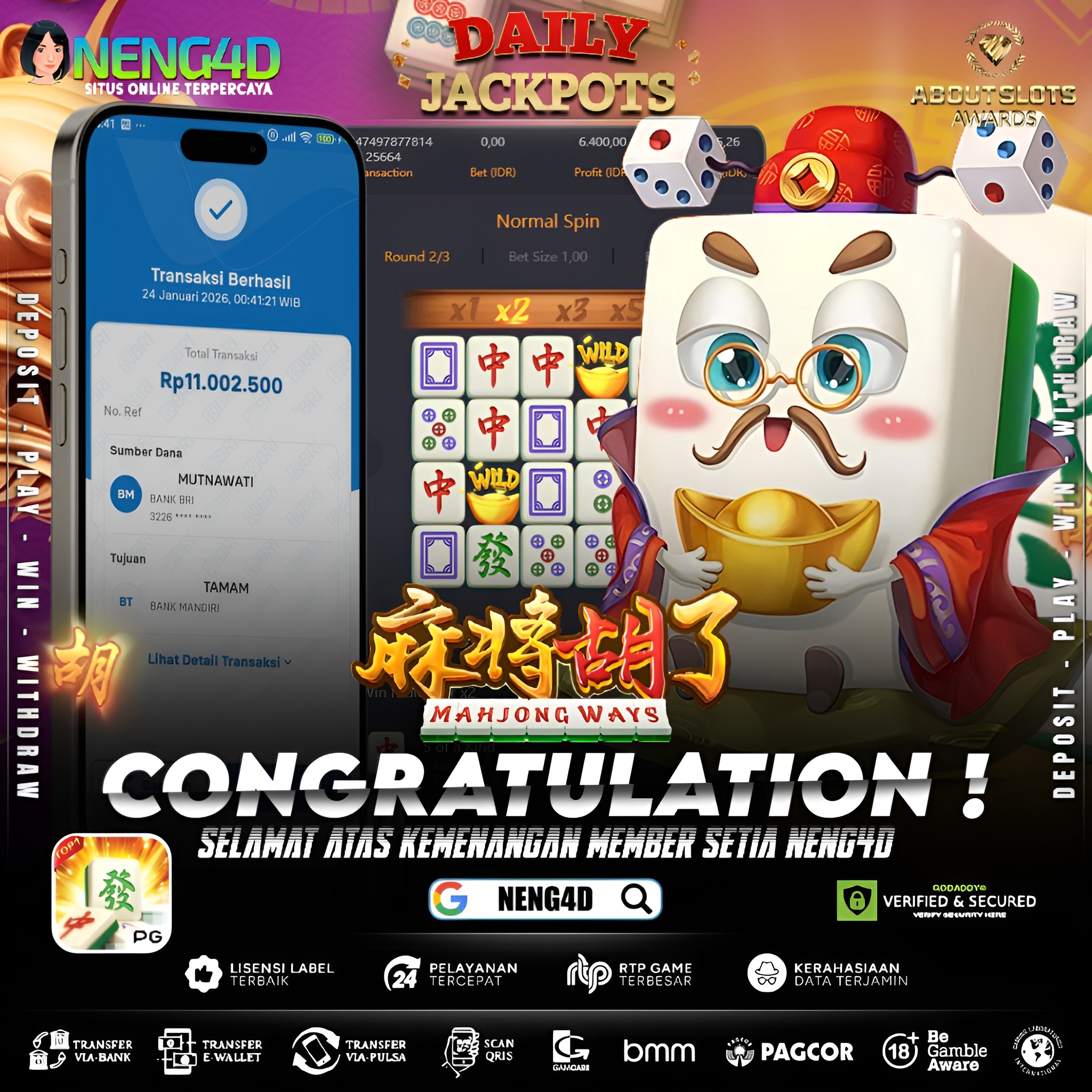 MENANG 11JT MAIN DI MAHJONG WAYS PG SOFT