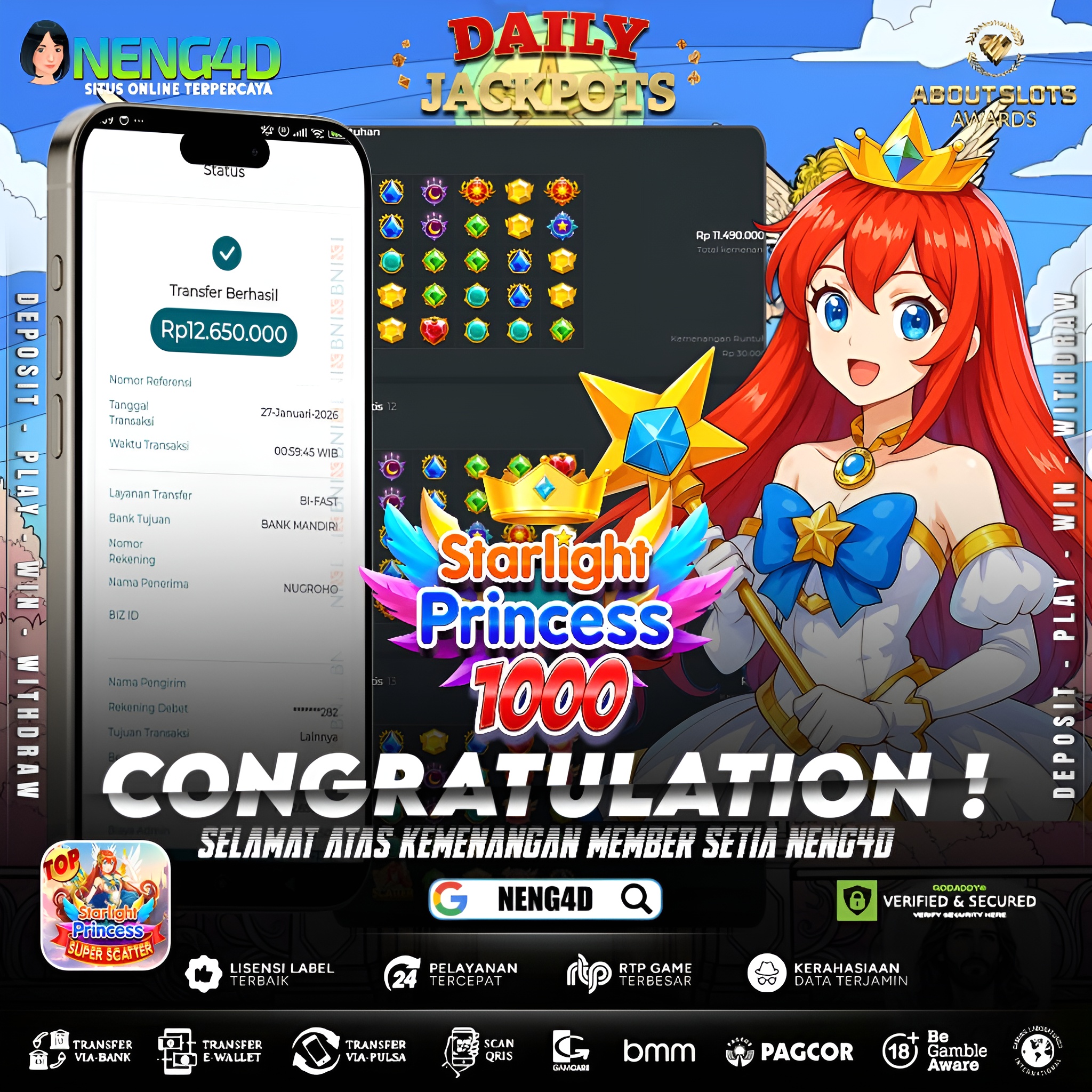 MENANG 12JT MAIN DI STARLIGHT PRINCESS 1000 PRAGMATIC PLAY