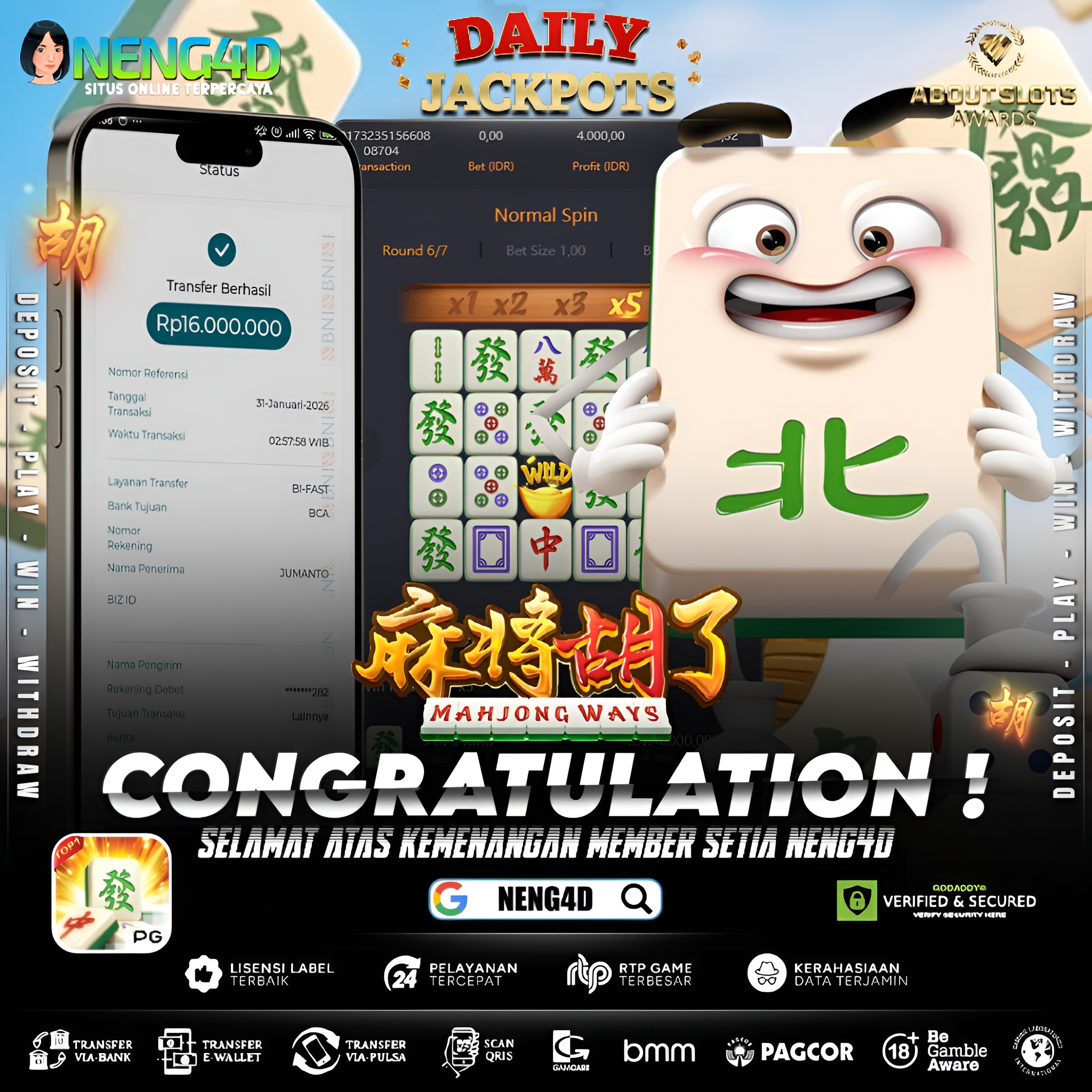 MENANG 16JT MAIN DI MAHJONG WAYS PG SOFT