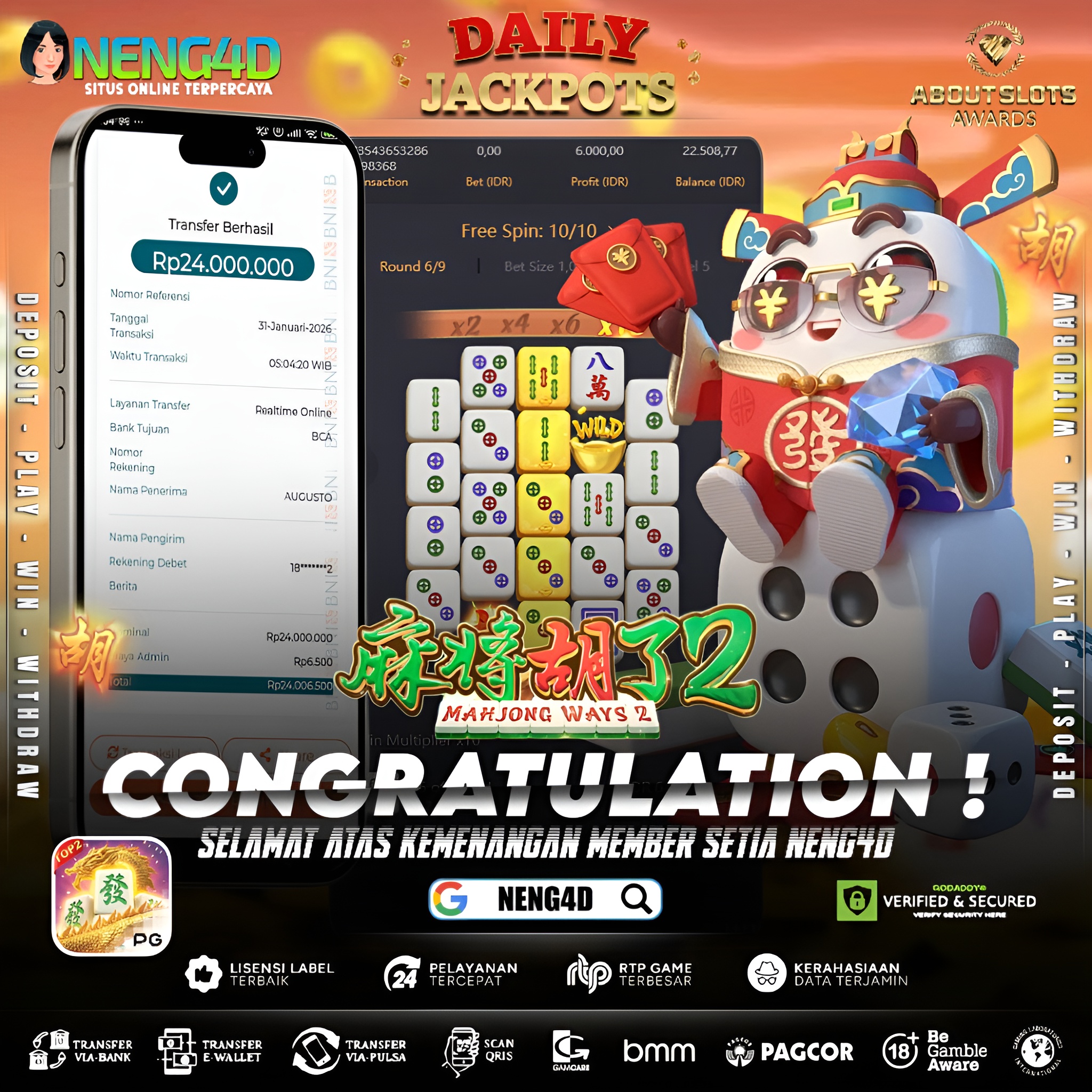MENANG 24JT MAIN DI MAHJONG WAYS 2 PG SOFT