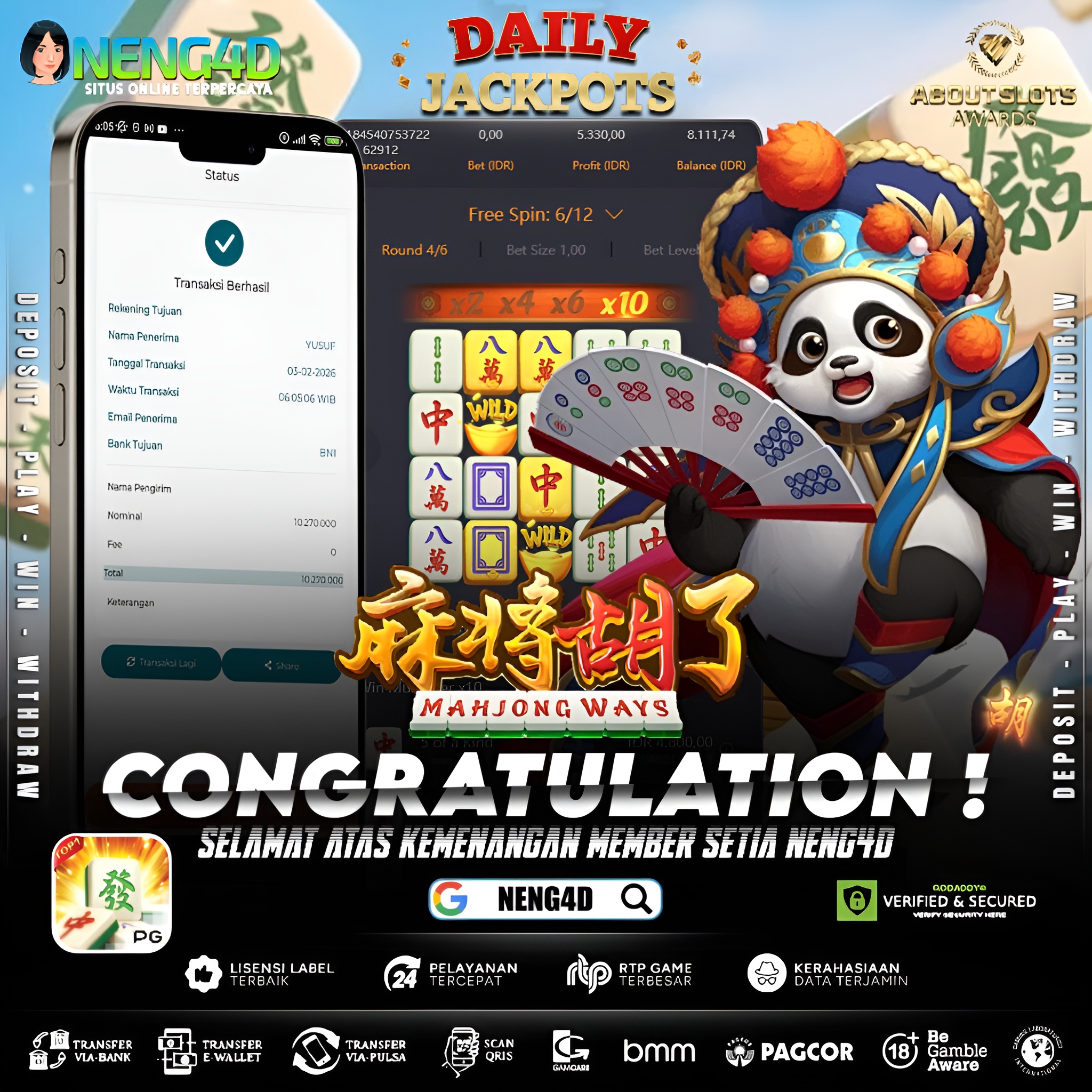 MENANG 10JT MAIN DI MAHJONG WAYS PG SOFT