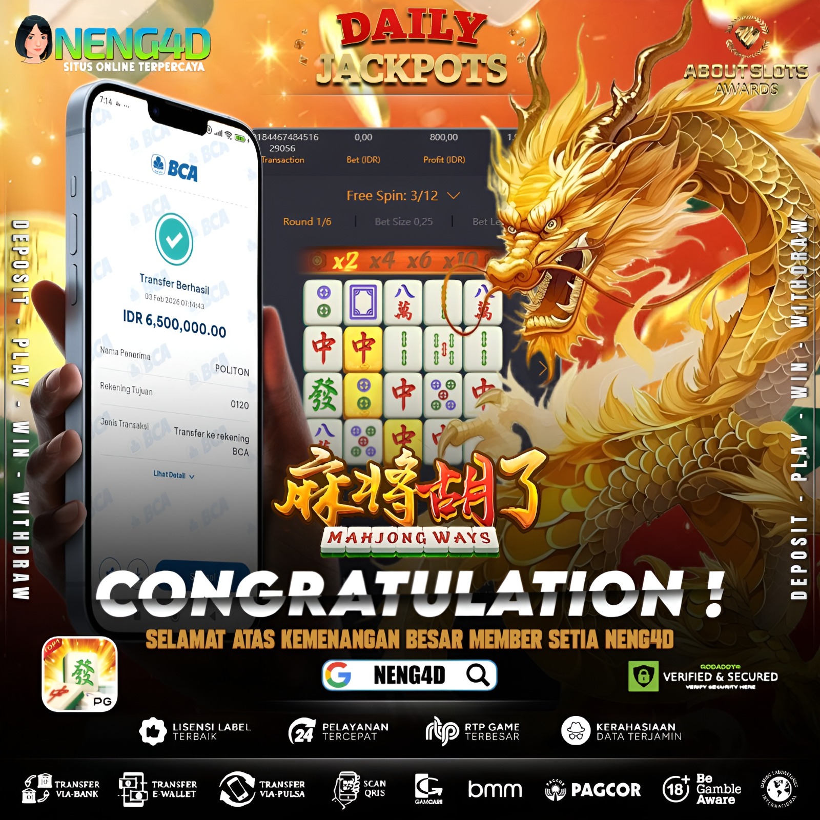 MENANG 6JT MAIN DI MAHJONG WAYS PG SOFT