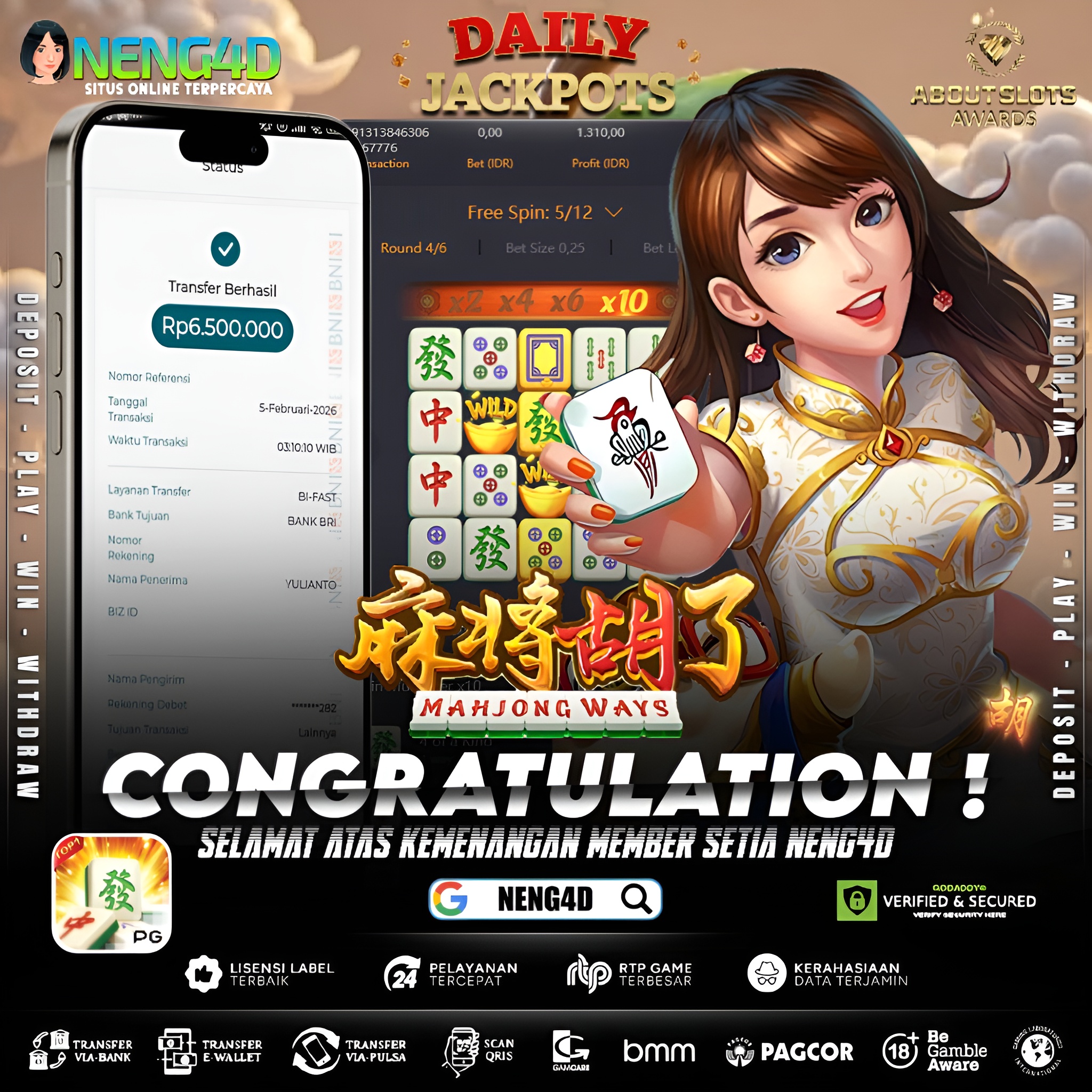 MENANG 6JT MAIN DI MAHJONG WAYS PG SOFT