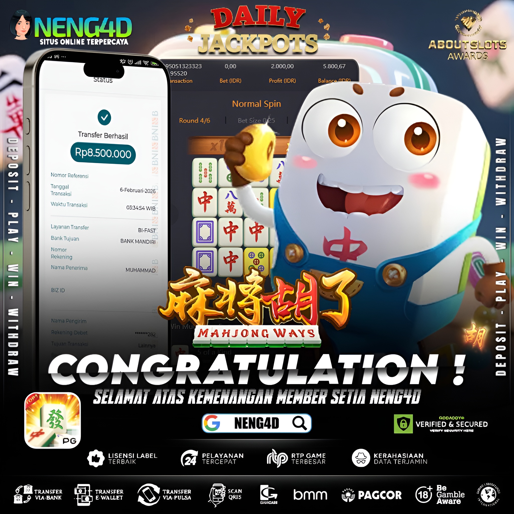 MENANG 8JT MAIN DI MAHJONG WAYS PG SOFT